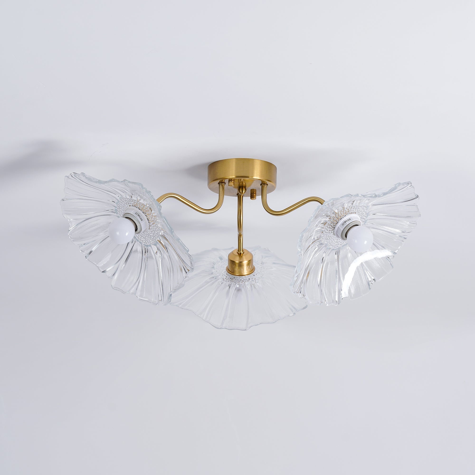 Solara Ceiling Lamp Leaf Glass with Brass Elegant-Neutral Decor