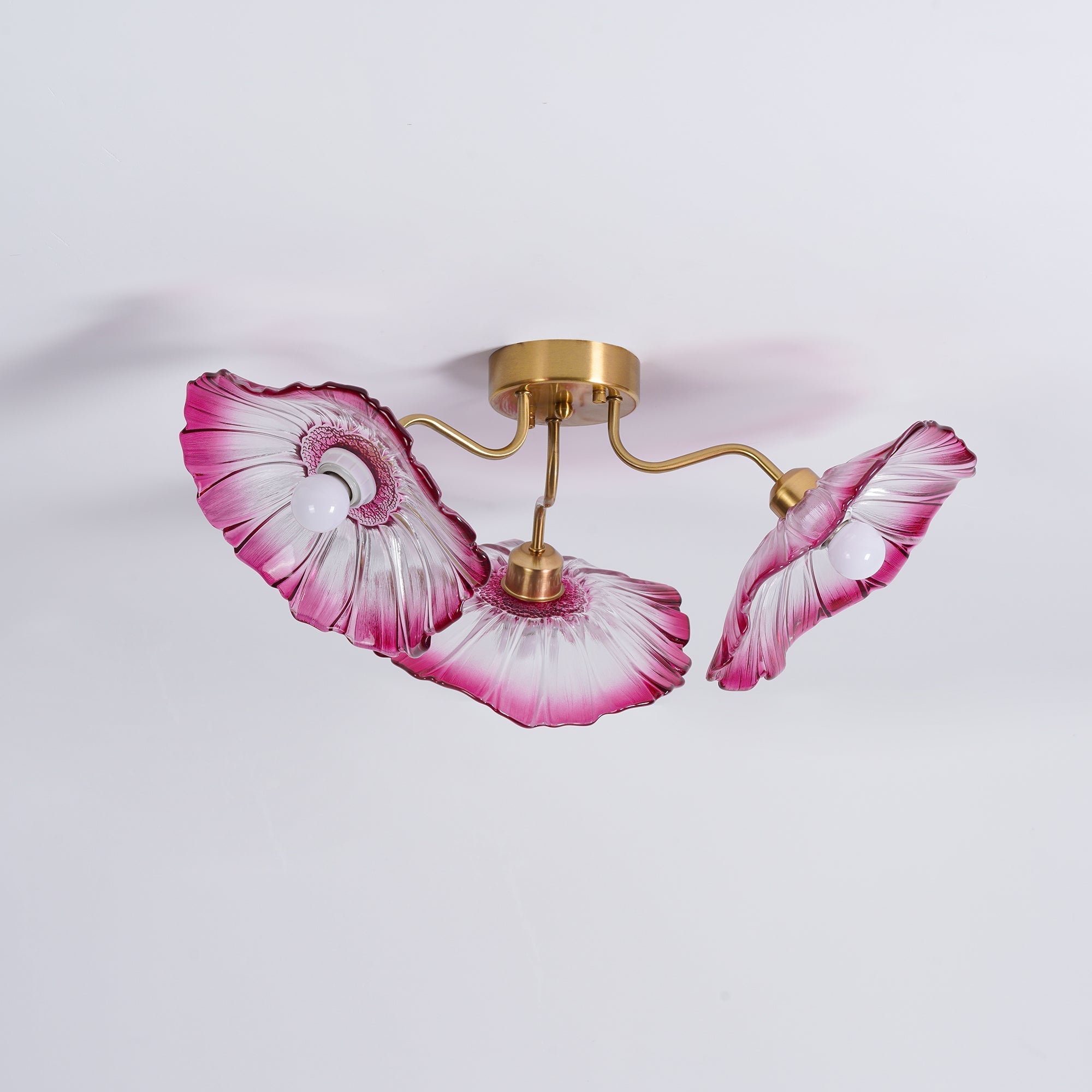 Solara Ceiling Lamp Leaf Glass with Brass Elegant-Neutral Decor