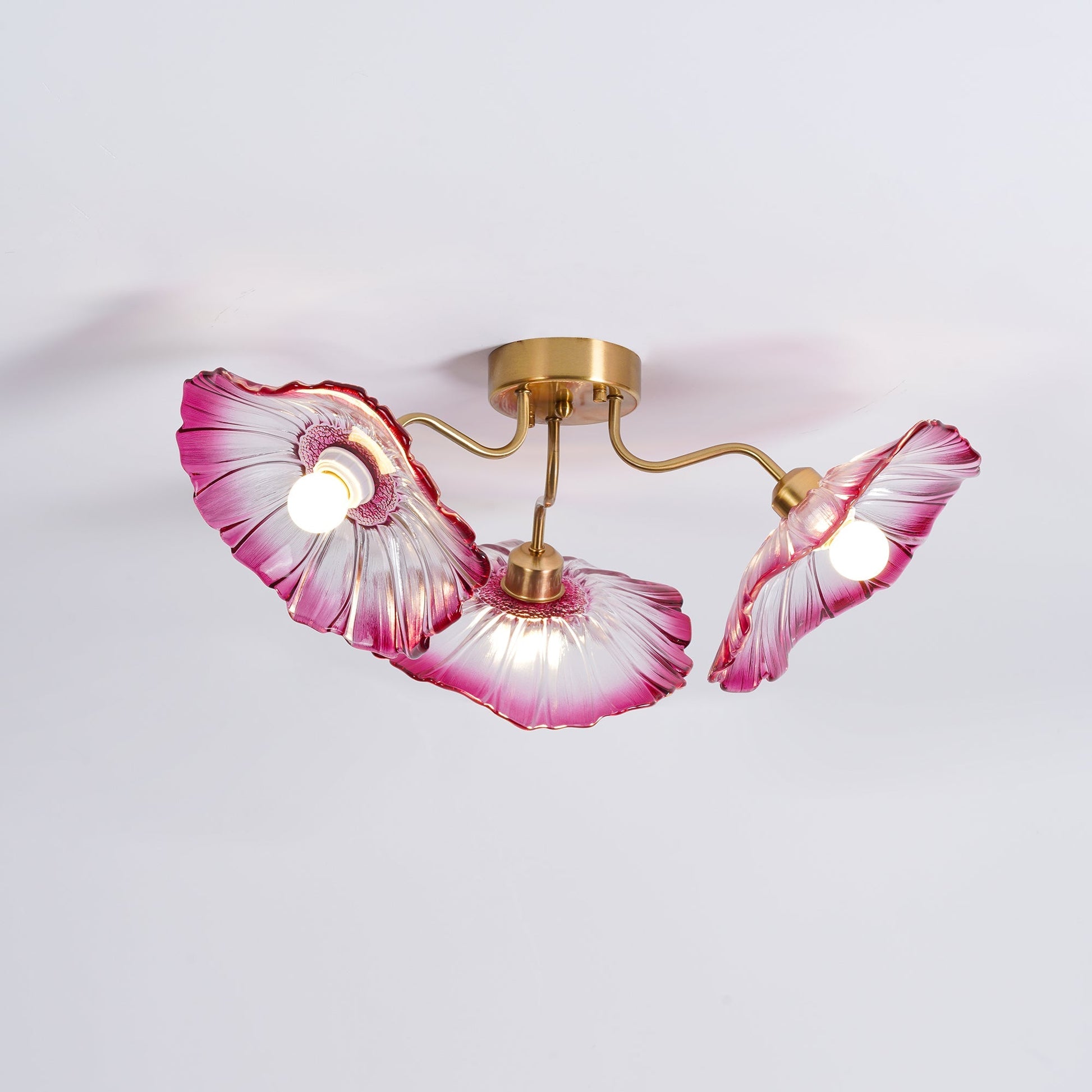 Solara Ceiling Lamp Leaf Glass with Brass Elegant-Neutral Decor