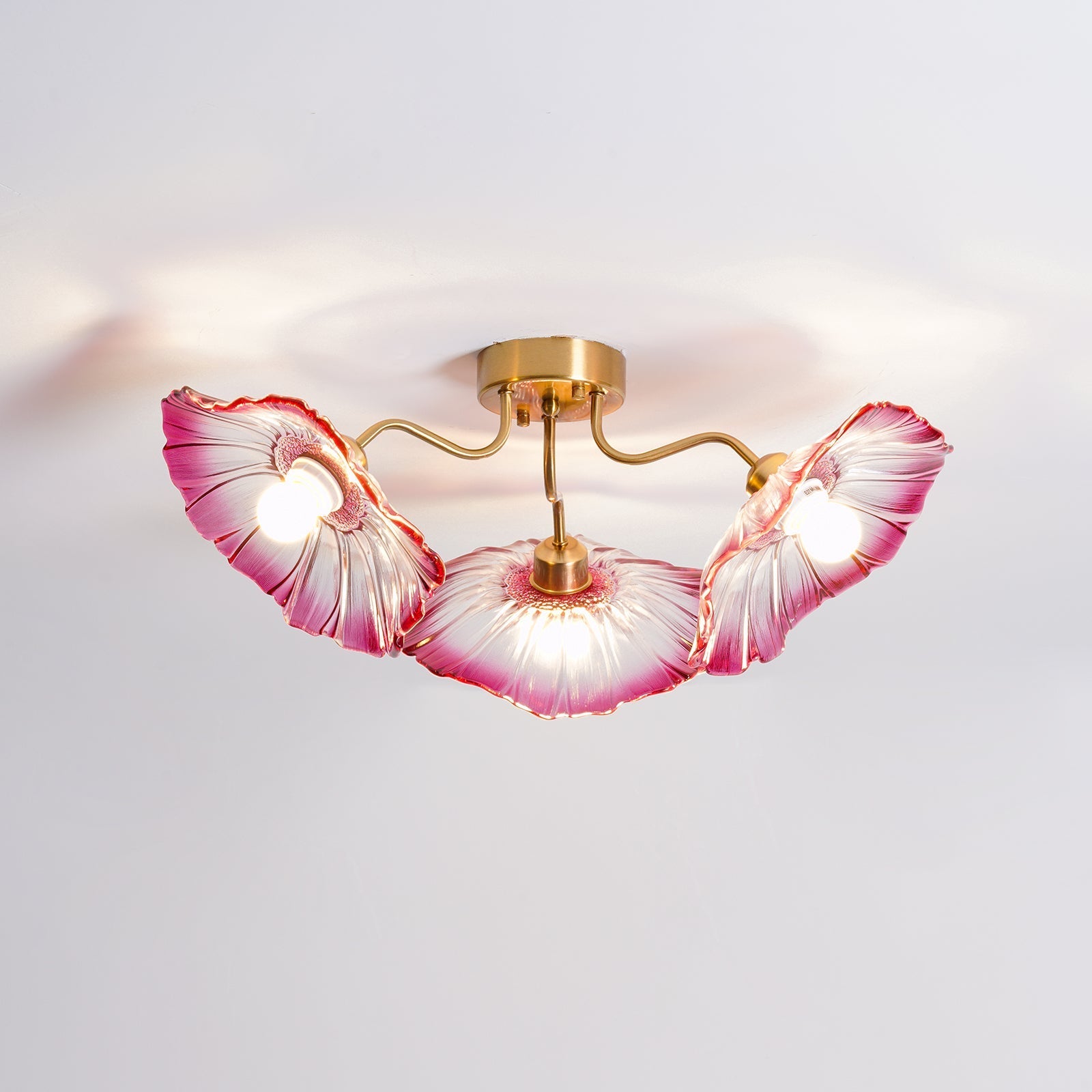 Solara Ceiling Lamp Leaf Glass with Brass Elegant-Neutral Decor
