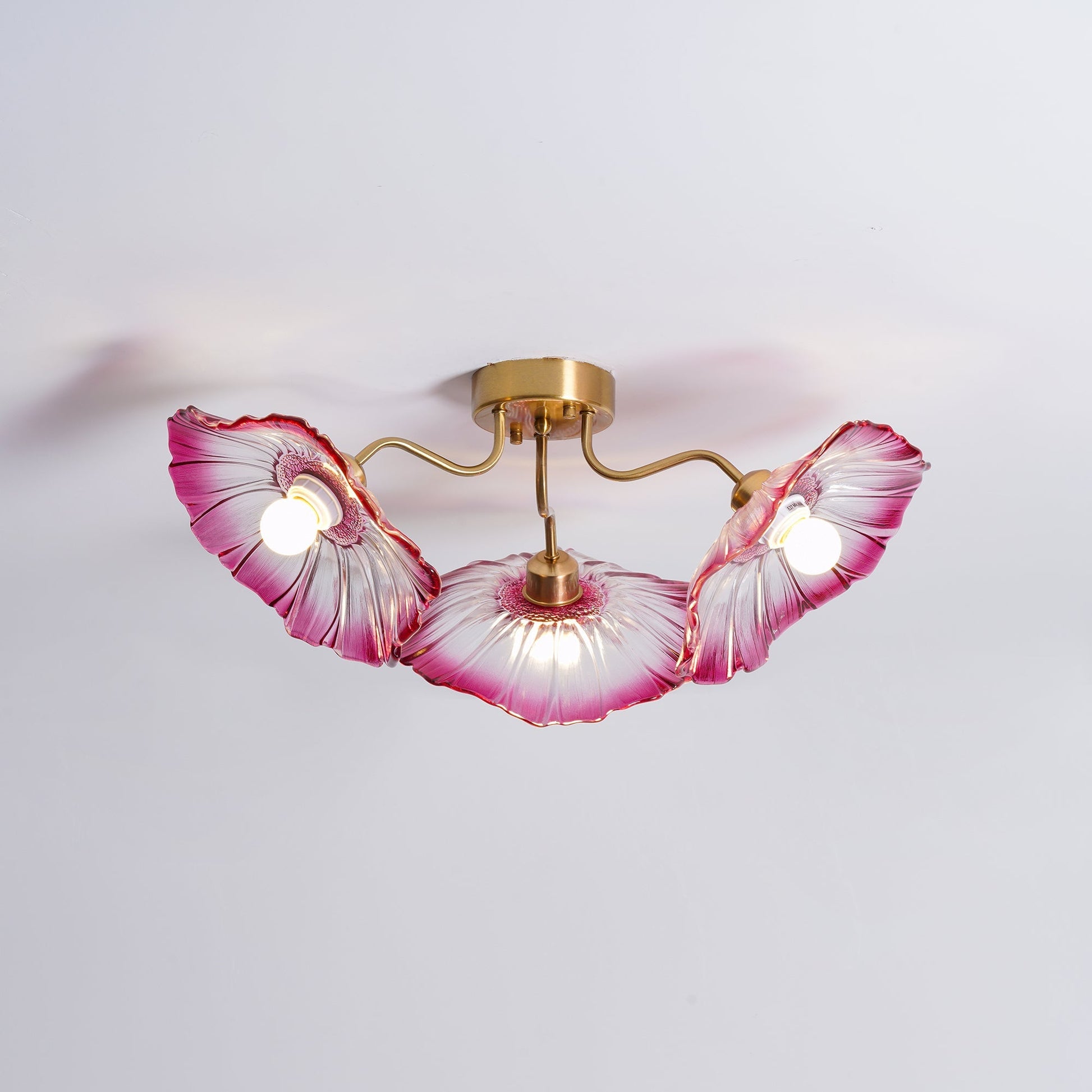 Solara Ceiling Lamp Leaf Glass with Brass Elegant-Neutral Decor