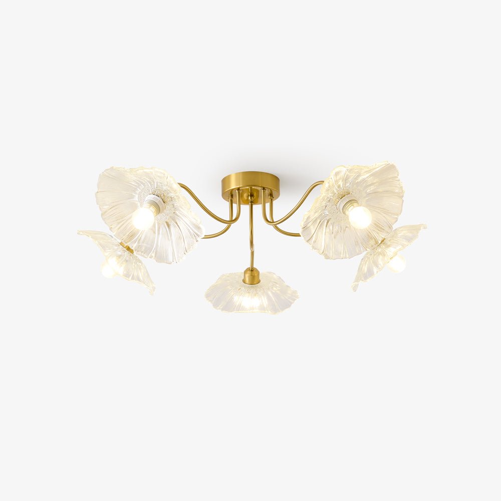 Solara Ceiling Lamp Leaf Glass with Brass Elegant-Neutral Decor