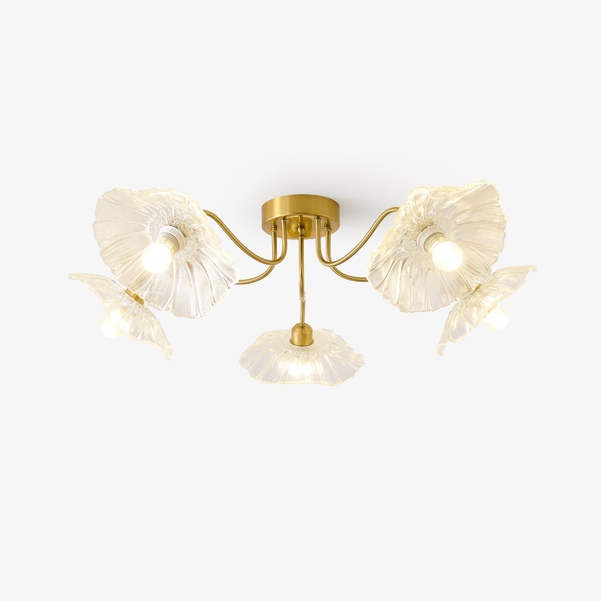 Solara Ceiling Lamp Leaf Glass with Brass Elegant-Neutral Decor