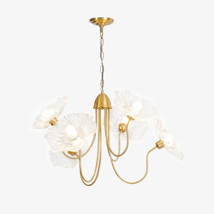 Lustra Chandelier Lotus Leaf Glass-Neutral Decor