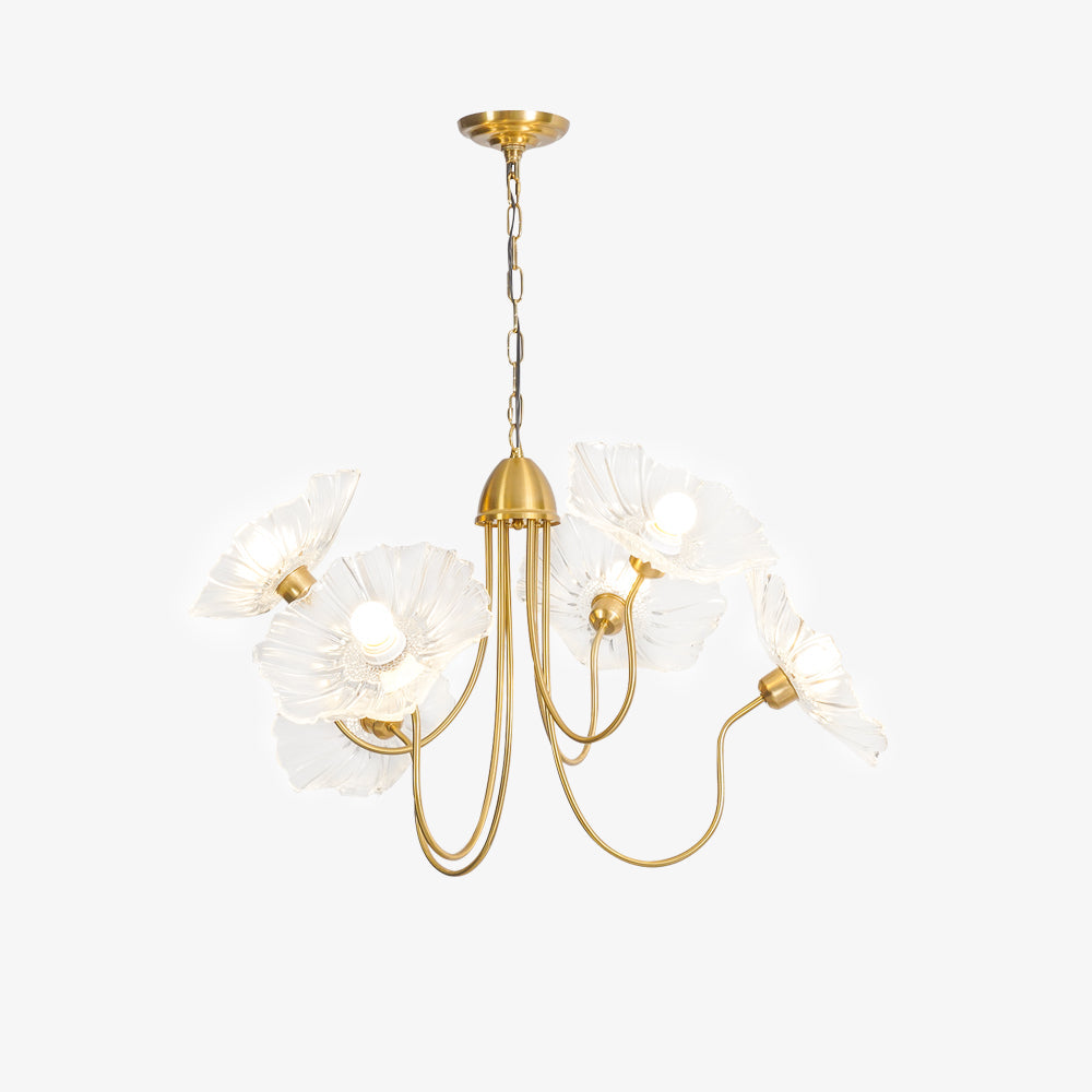 Lustra Chandelier Lotus Leaf Glass-Neutral Decor