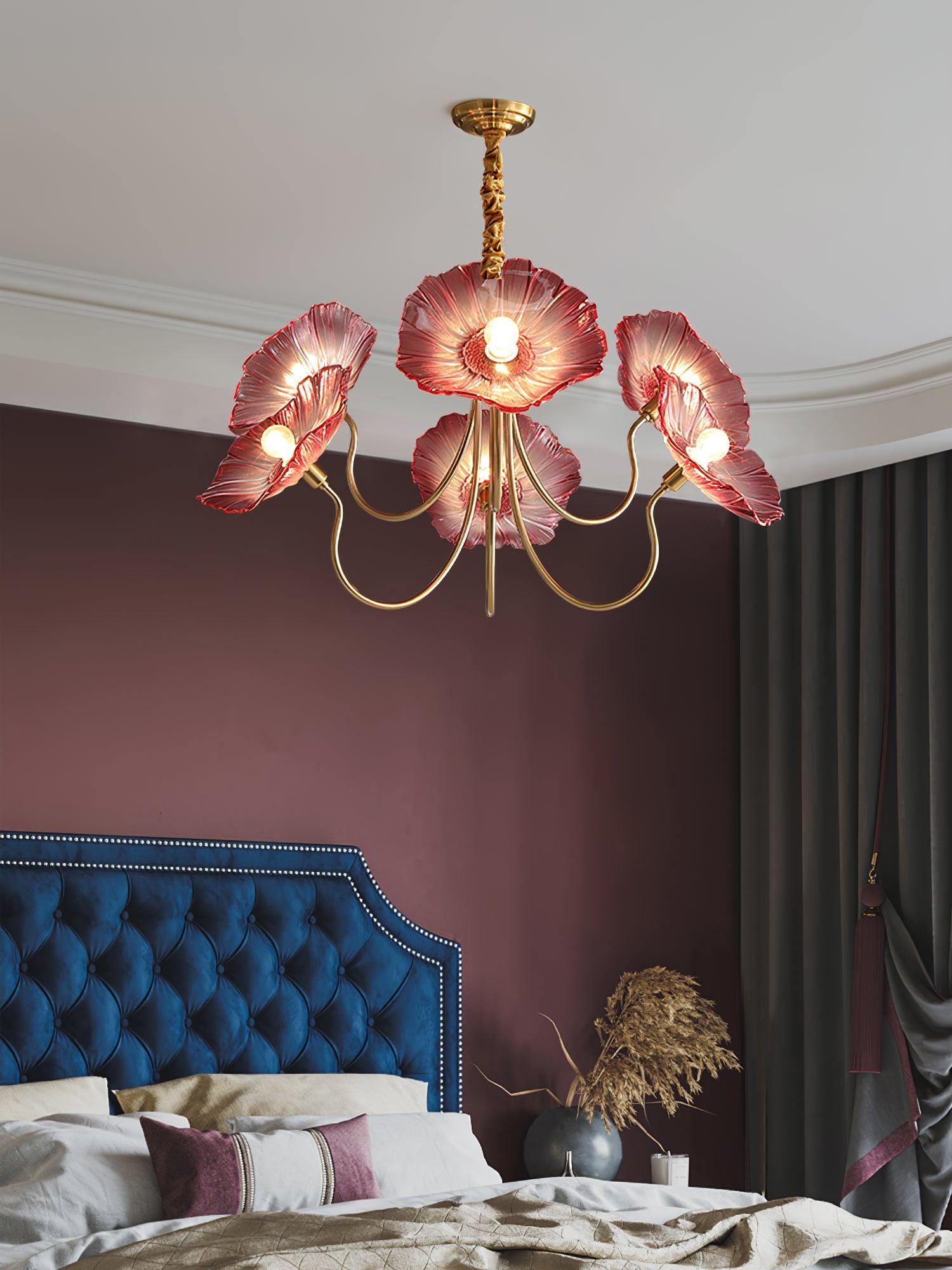 Lustra Chandelier Lotus Leaf Glass-Neutral Decor
