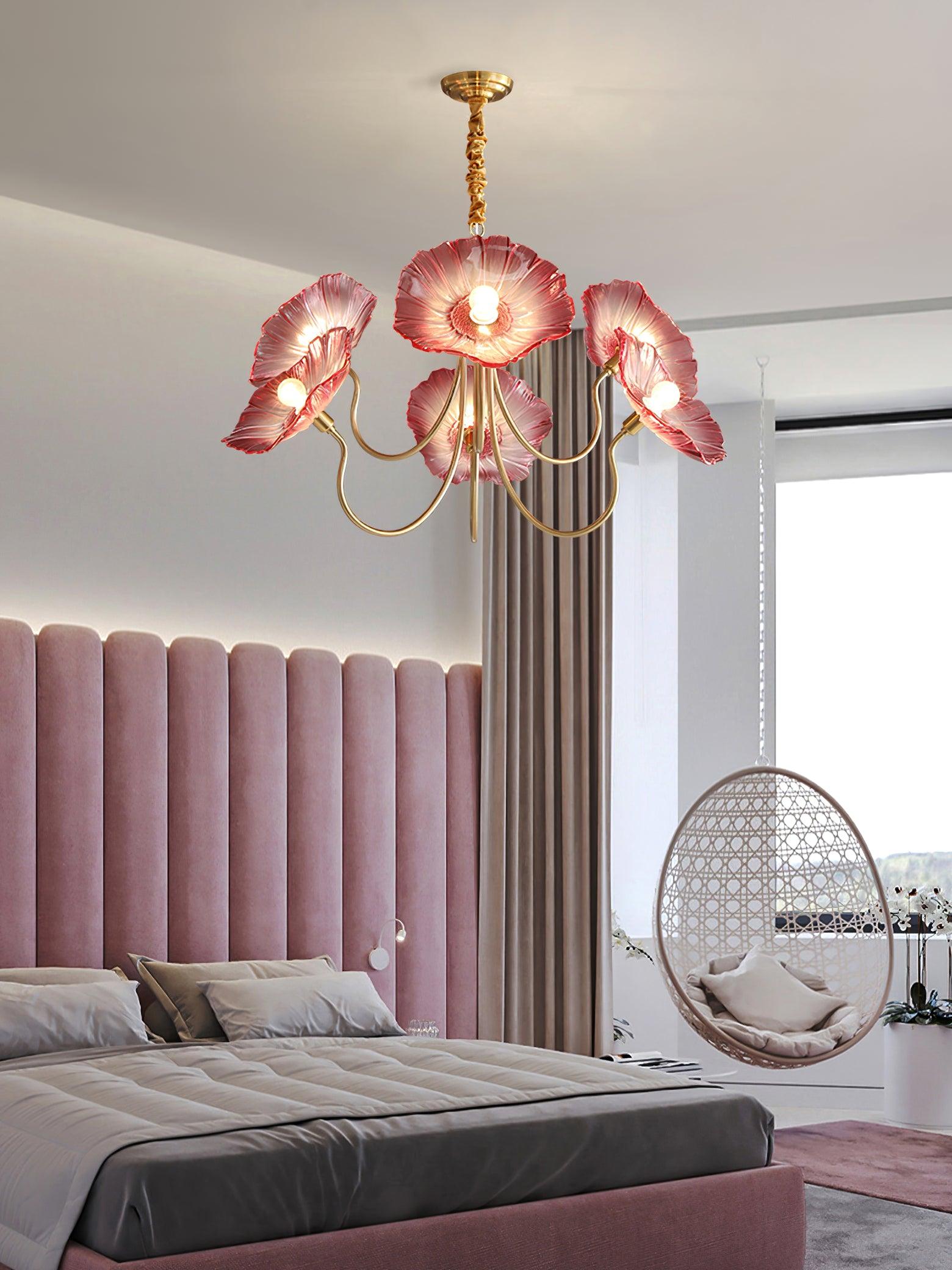 Lustra Chandelier Lotus Leaf Glass-Neutral Decor