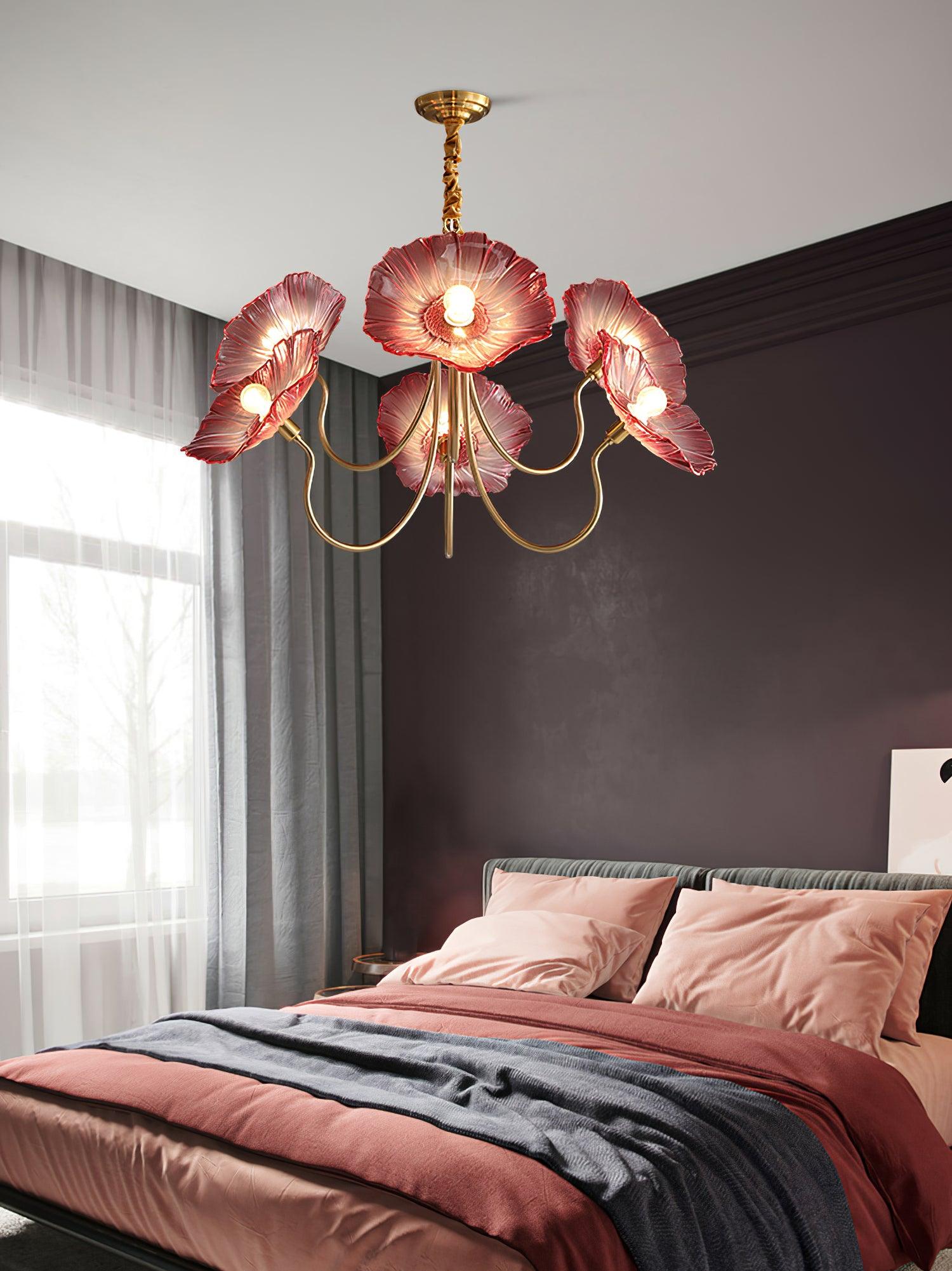 Lustra Chandelier Lotus Leaf Glass-Neutral Decor