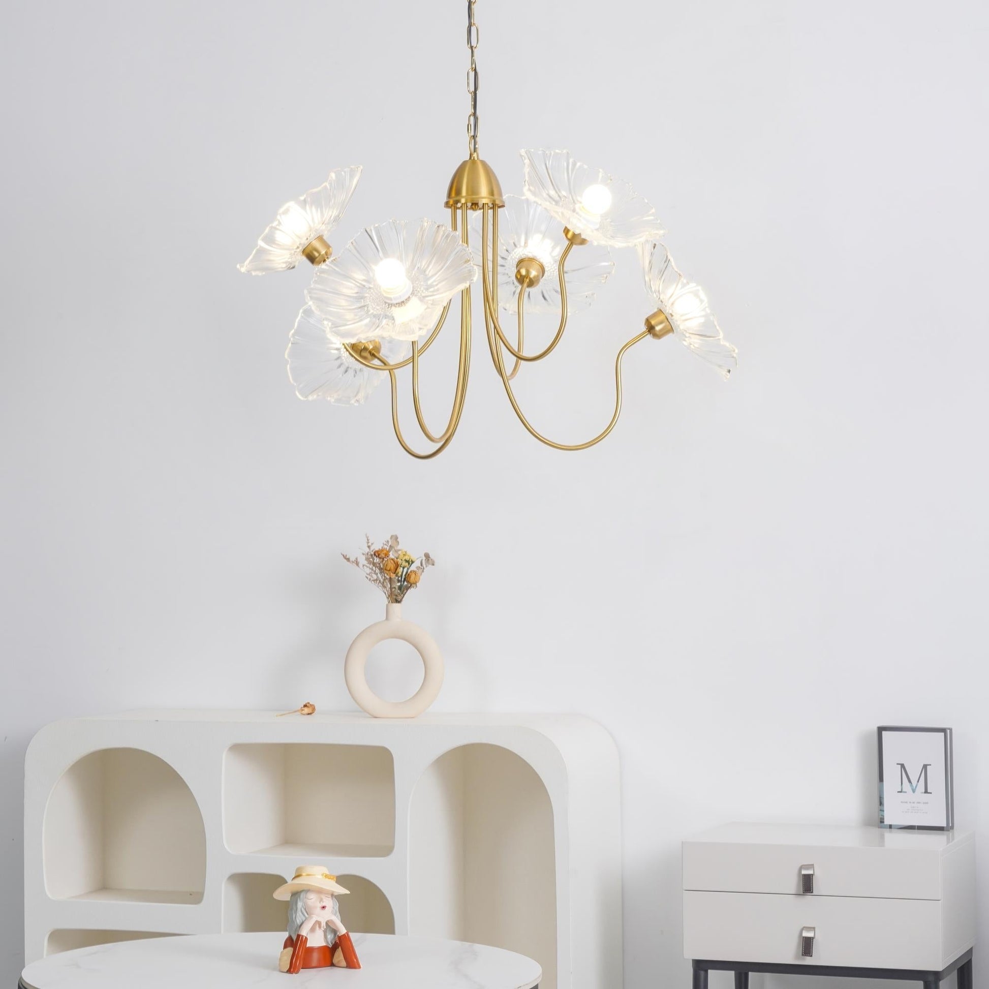 Lustra Chandelier Lotus Leaf Glass-Neutral Decor