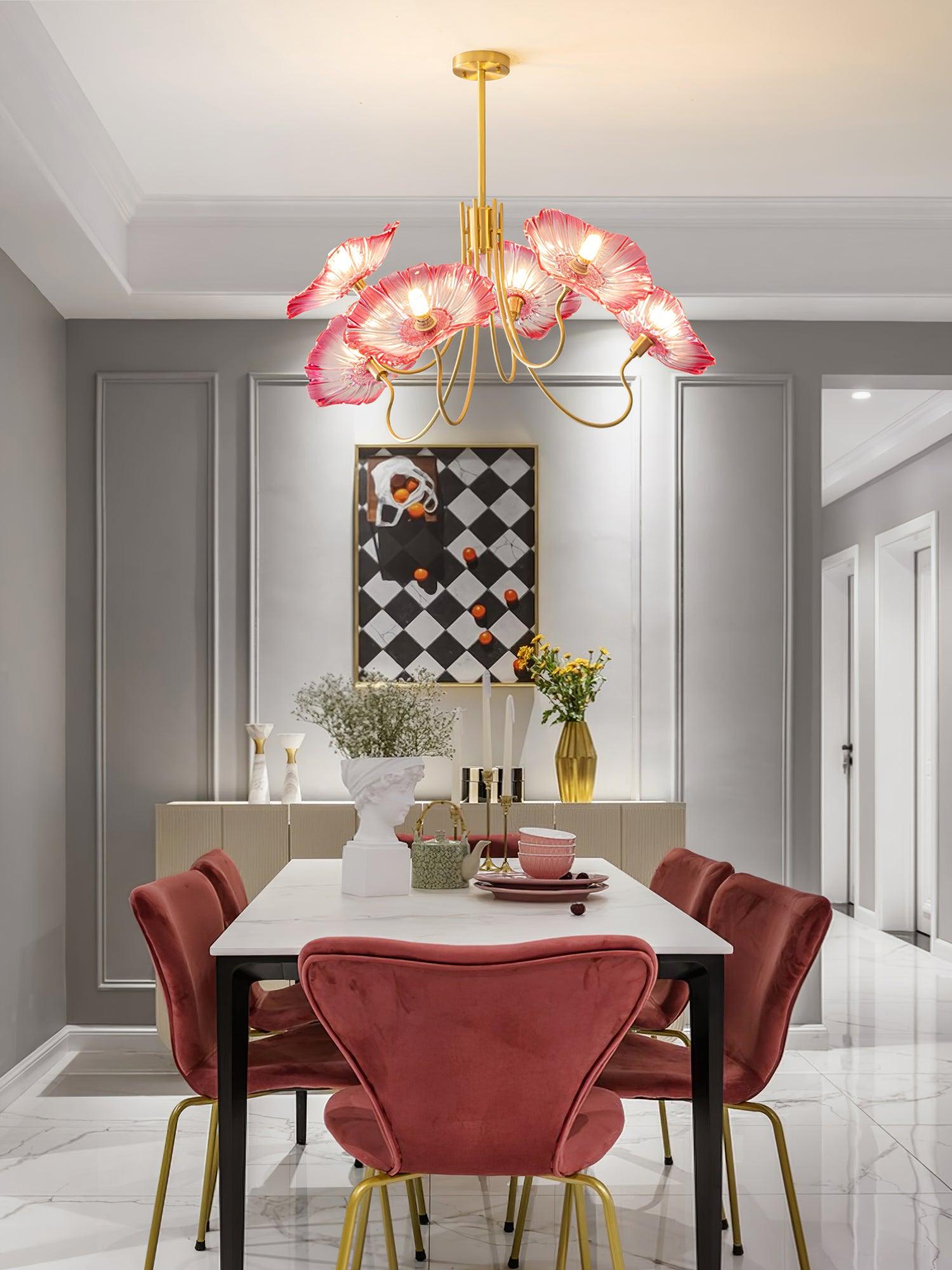 Lustra Chandelier Lotus Leaf Glass-Neutral Decor