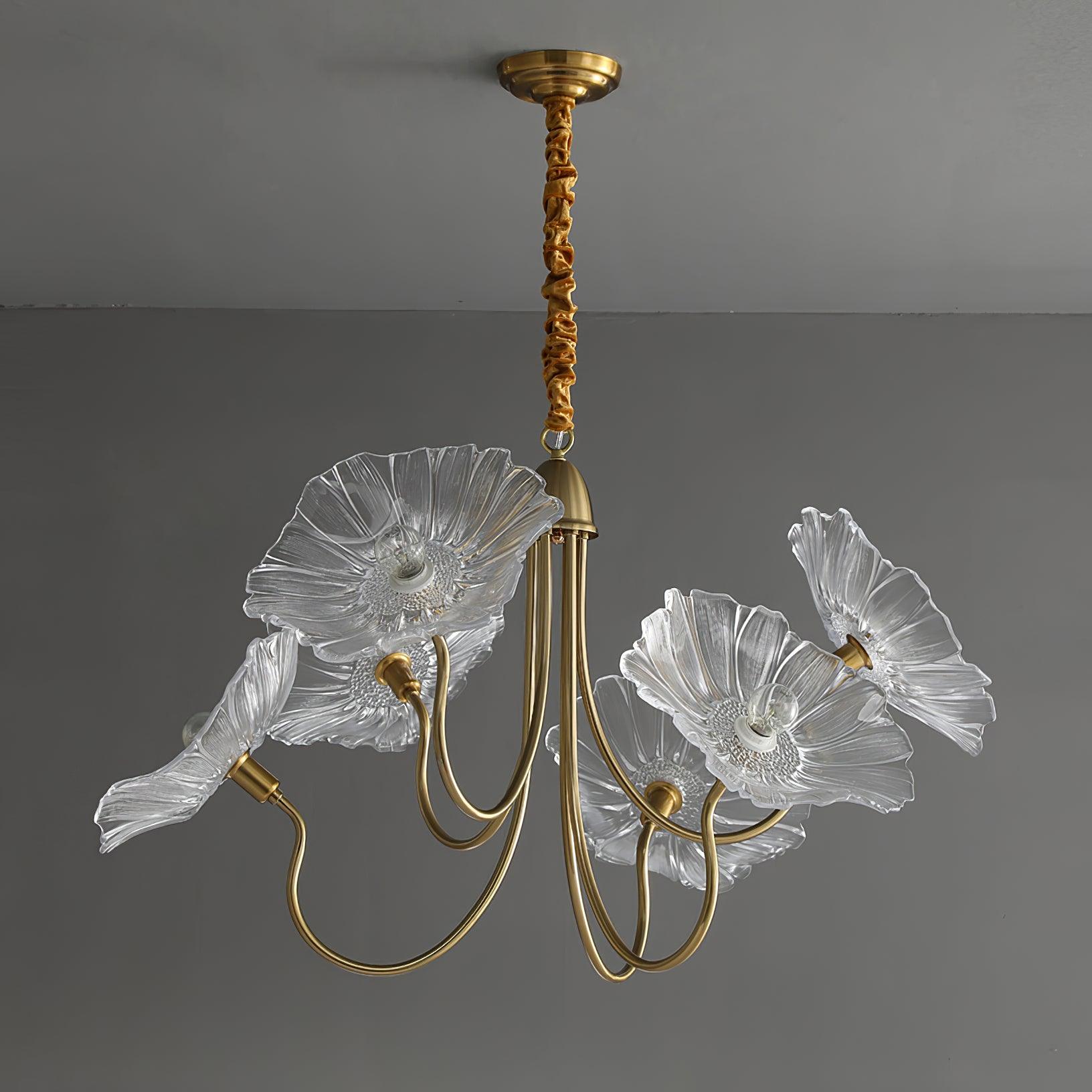 Lustra Chandelier Lotus Leaf Glass-Neutral Decor