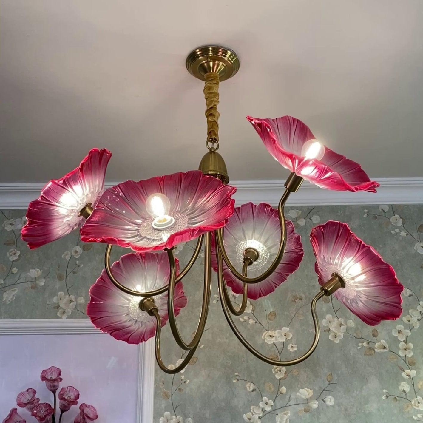 Lustra Chandelier Lotus Leaf Glass-Neutral Decor