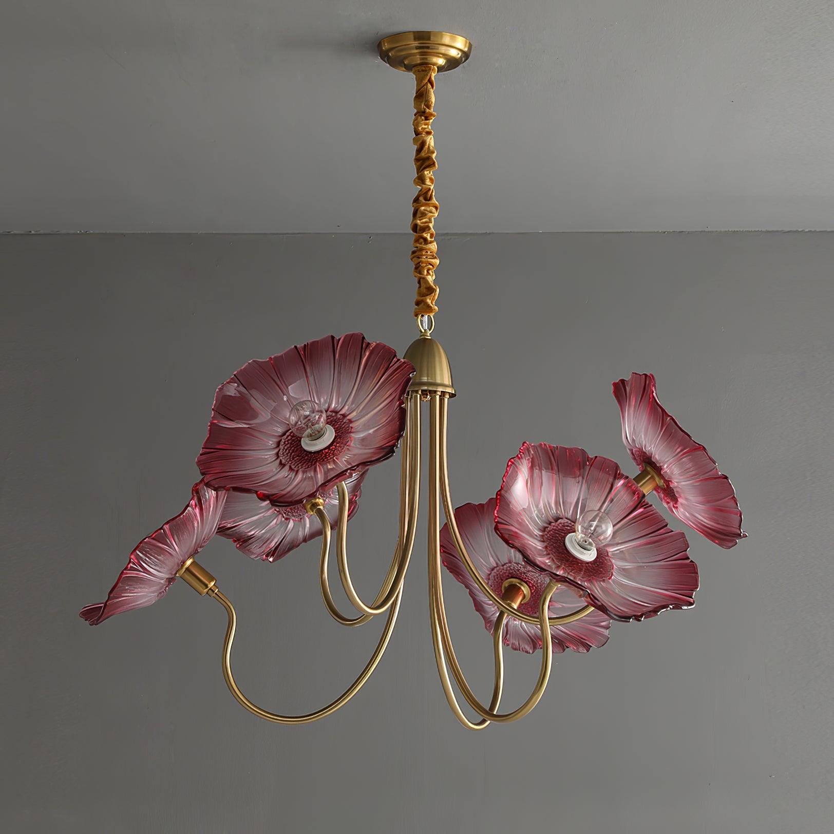 Lustra Chandelier Lotus Leaf Glass-Neutral Decor