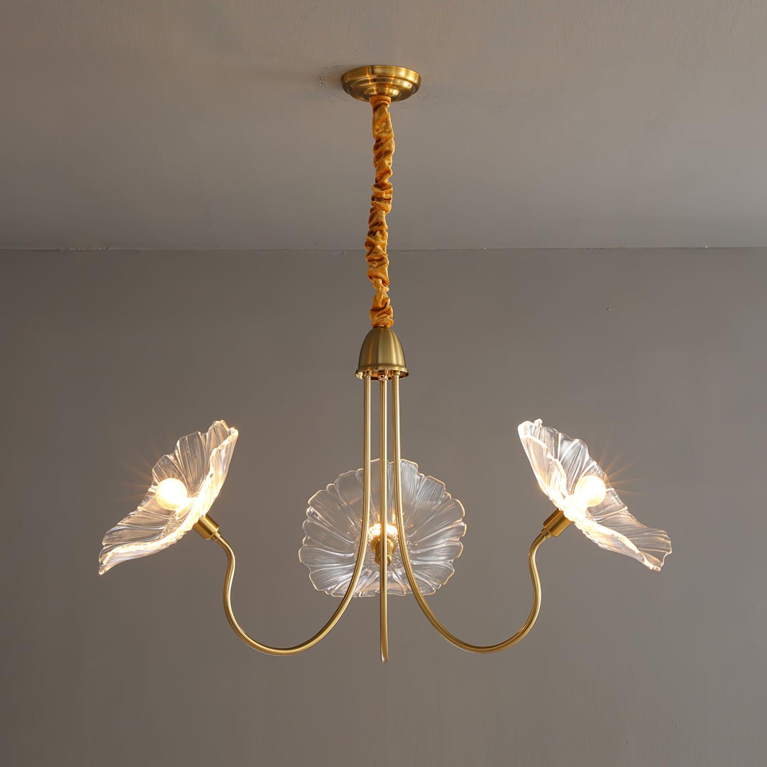 Lustra Chandelier Lotus Leaf Glass-Neutral Decor