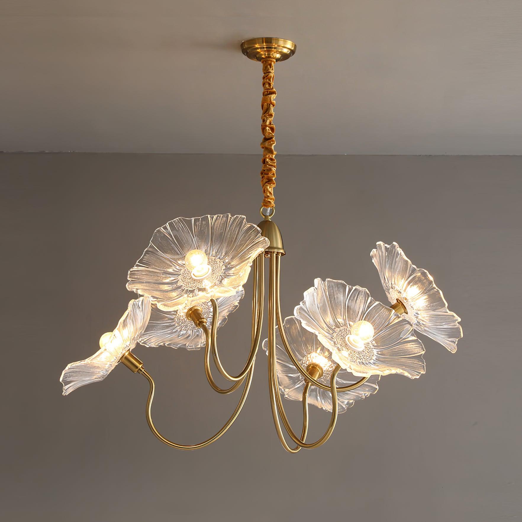 Lustra Chandelier Lotus Leaf Glass-Neutral Decor