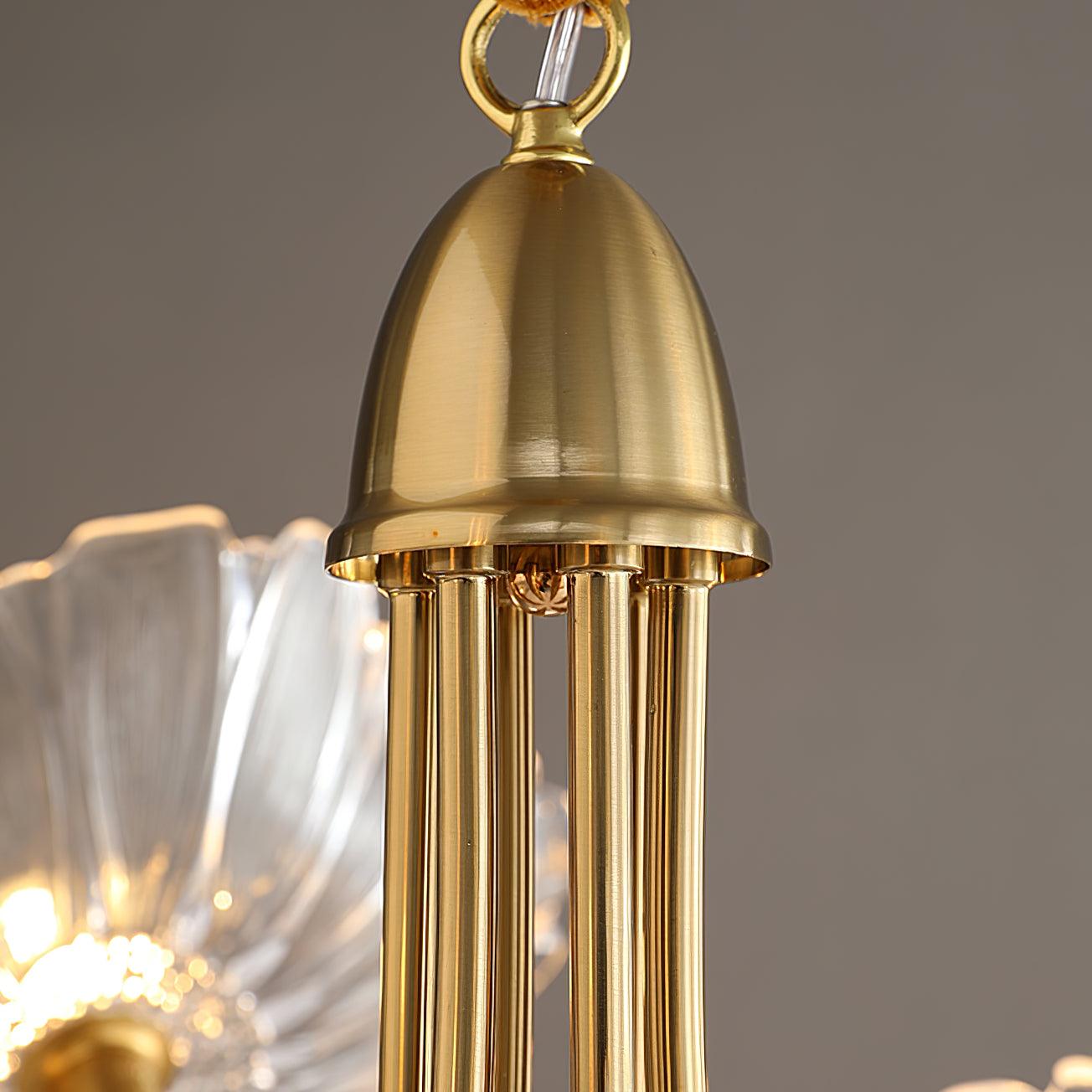 Lustra Chandelier Lotus Leaf Glass-Neutral Decor