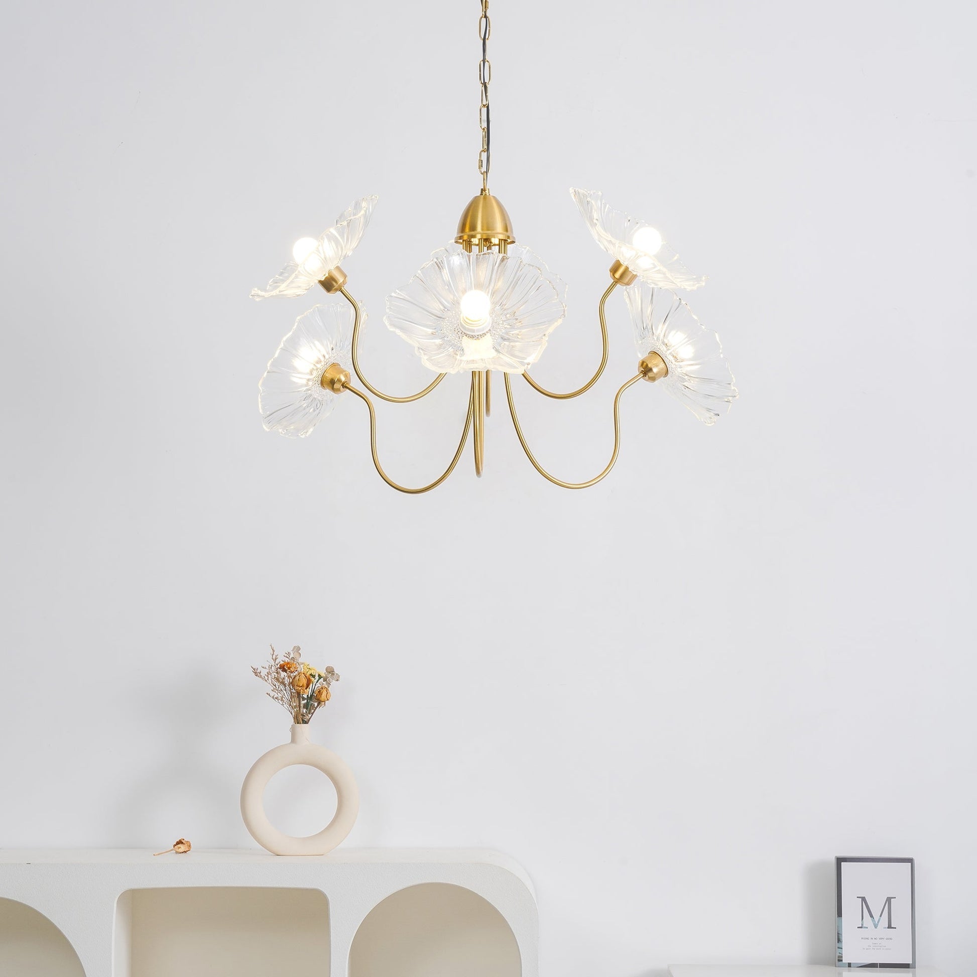 Lustra Chandelier Lotus Leaf Glass-Neutral Decor