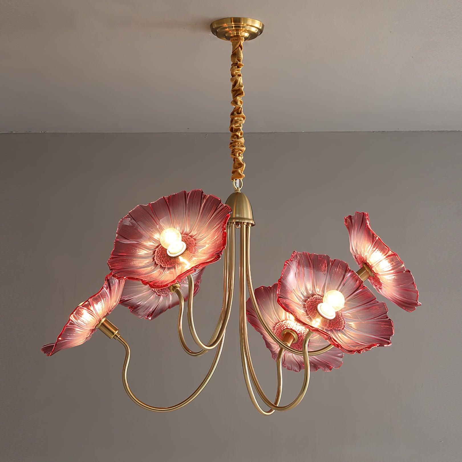 Lustra Chandelier Lotus Leaf Glass-Neutral Decor