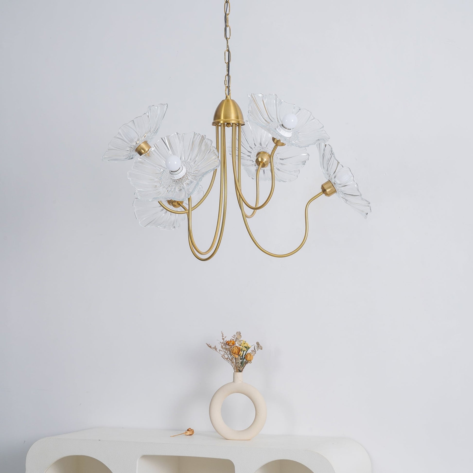Lustra Chandelier Lotus Leaf Glass-Neutral Decor