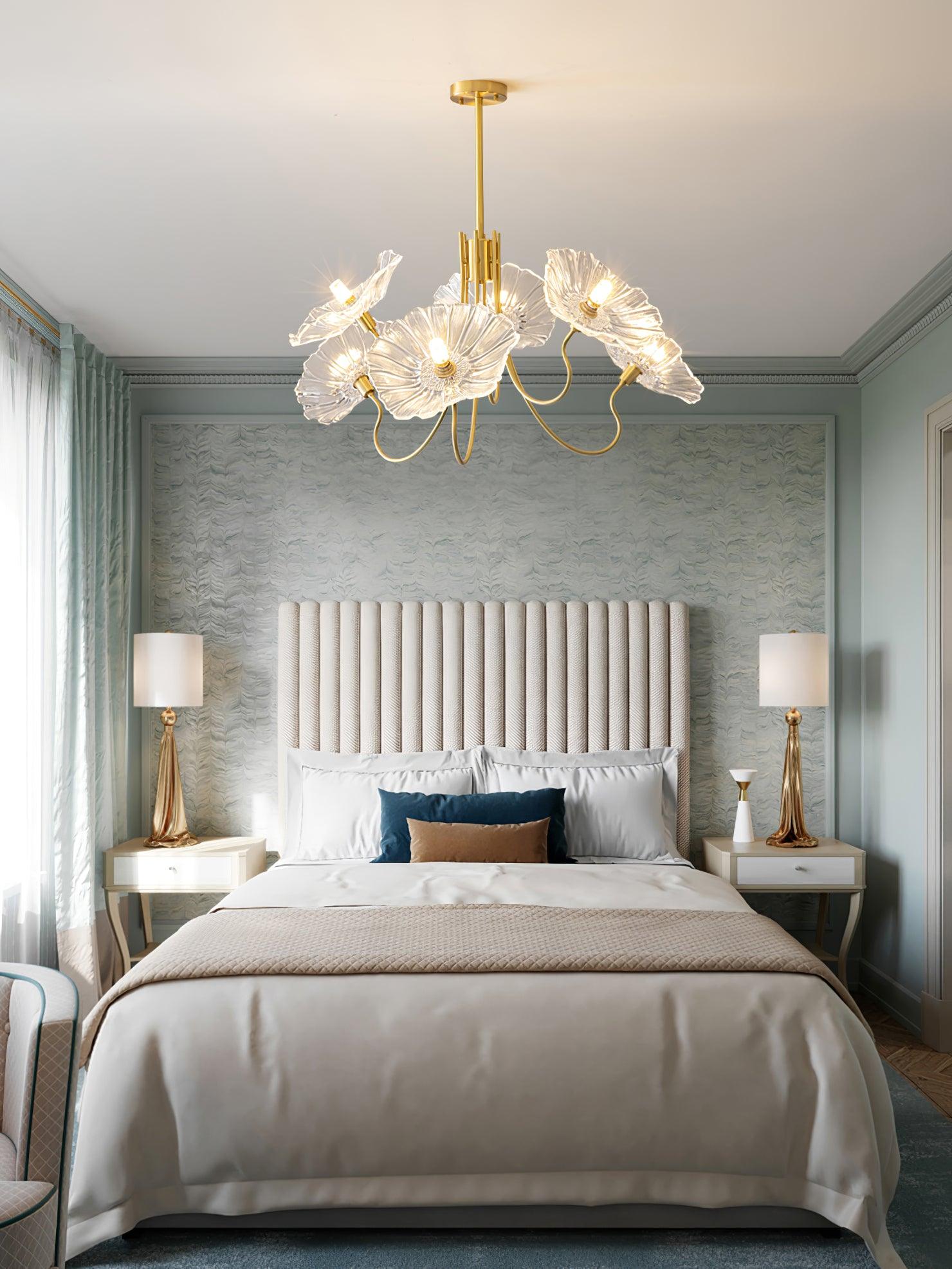 Lustra Chandelier Lotus Leaf Glass-Neutral Decor