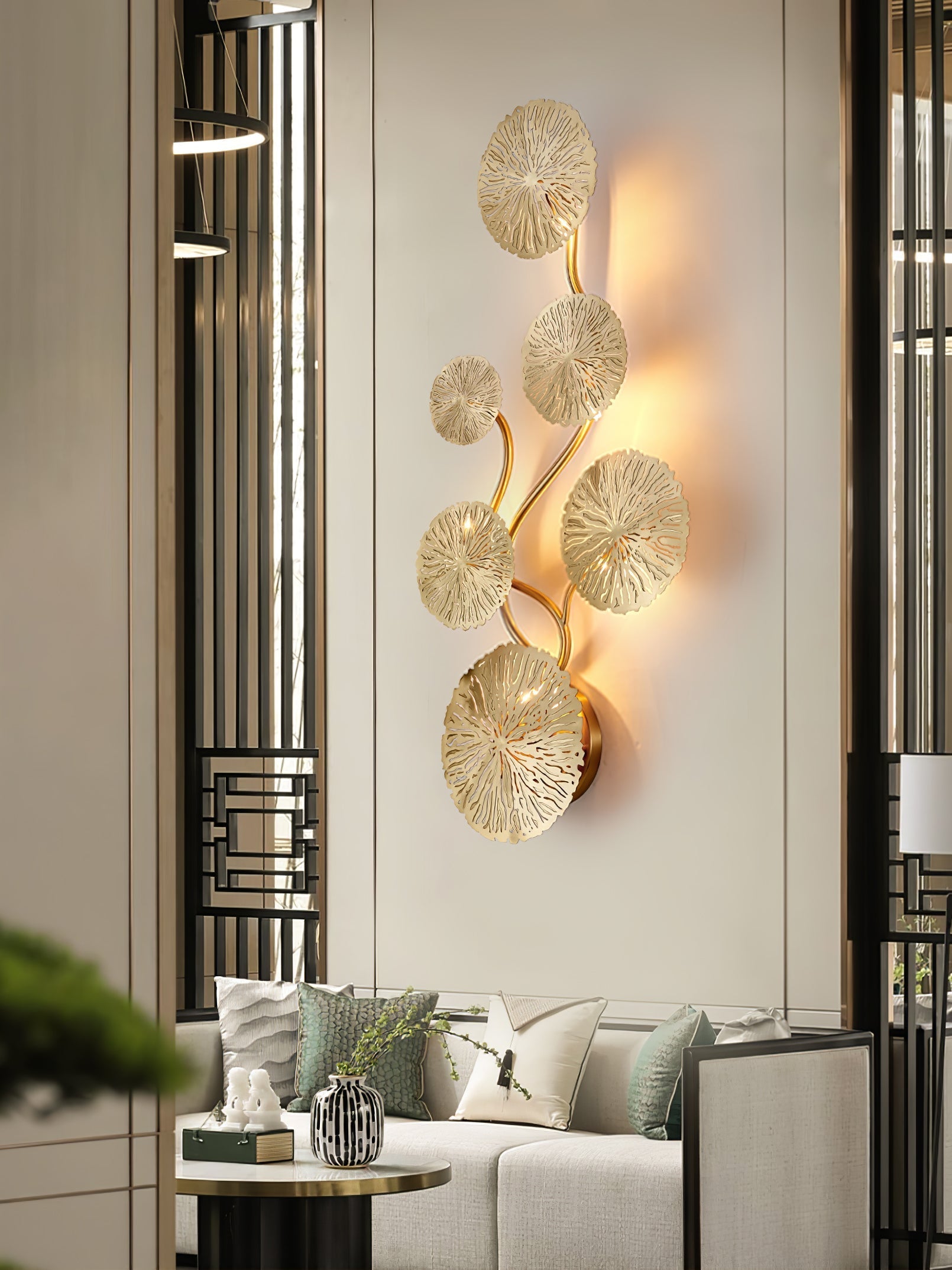 Rylso Wall Lamp Lotus Leaf Brass-Neutral Decor