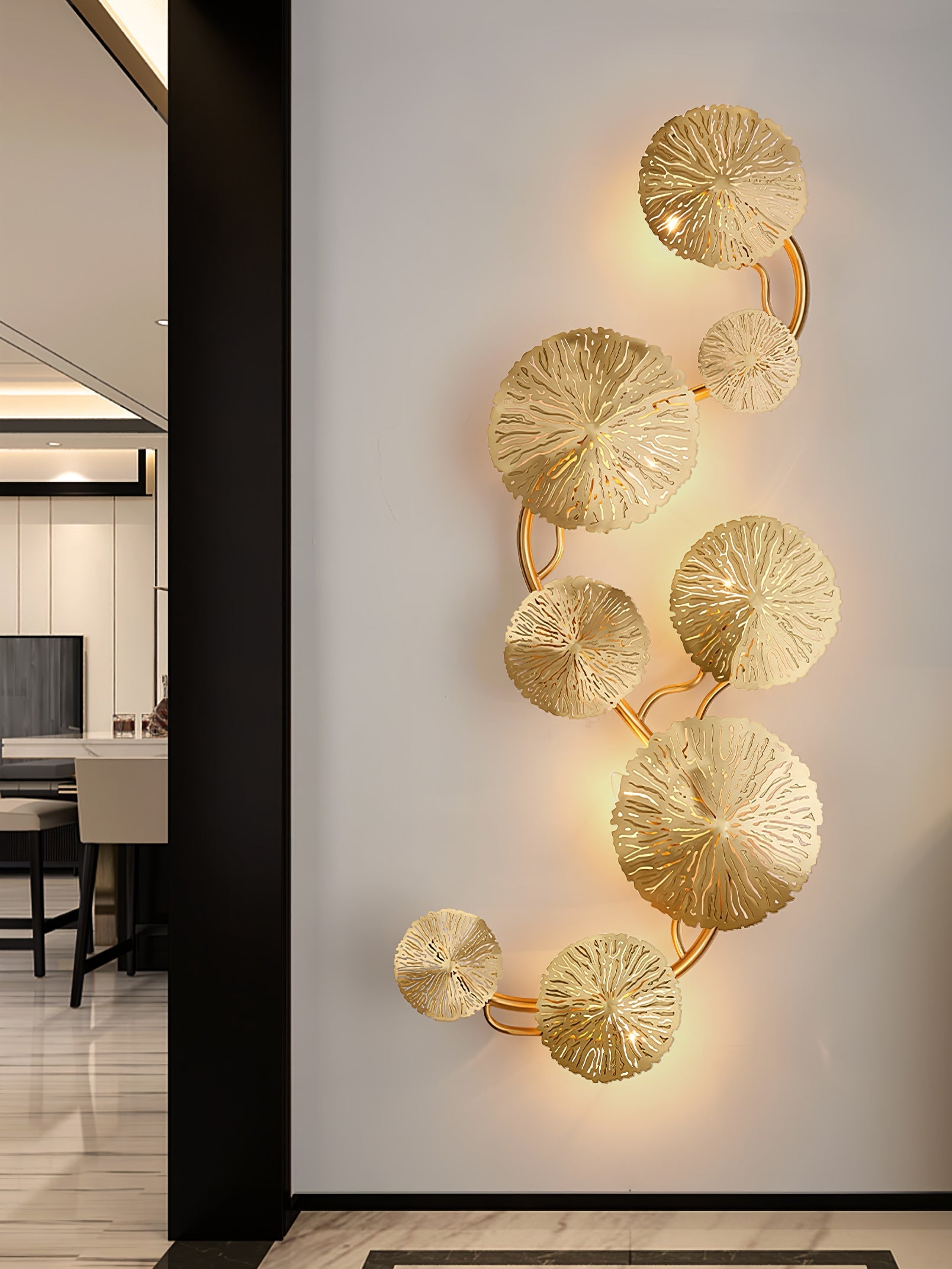Rylso Wall Lamp Lotus Leaf Brass-Neutral Decor