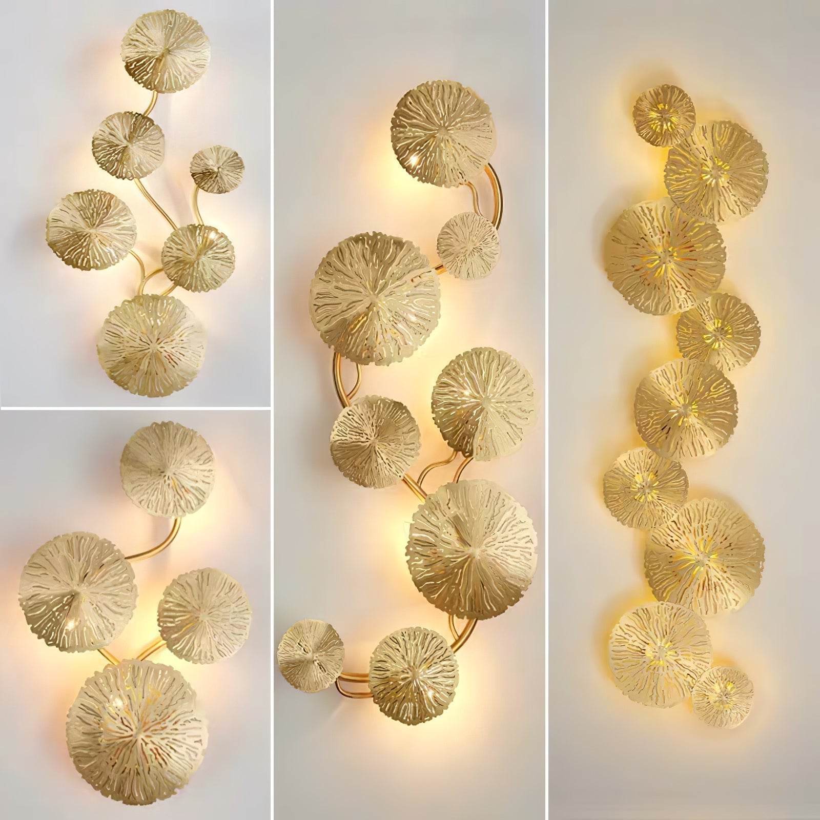 Rylso Wall Lamp Lotus Leaf Brass-Neutral Decor