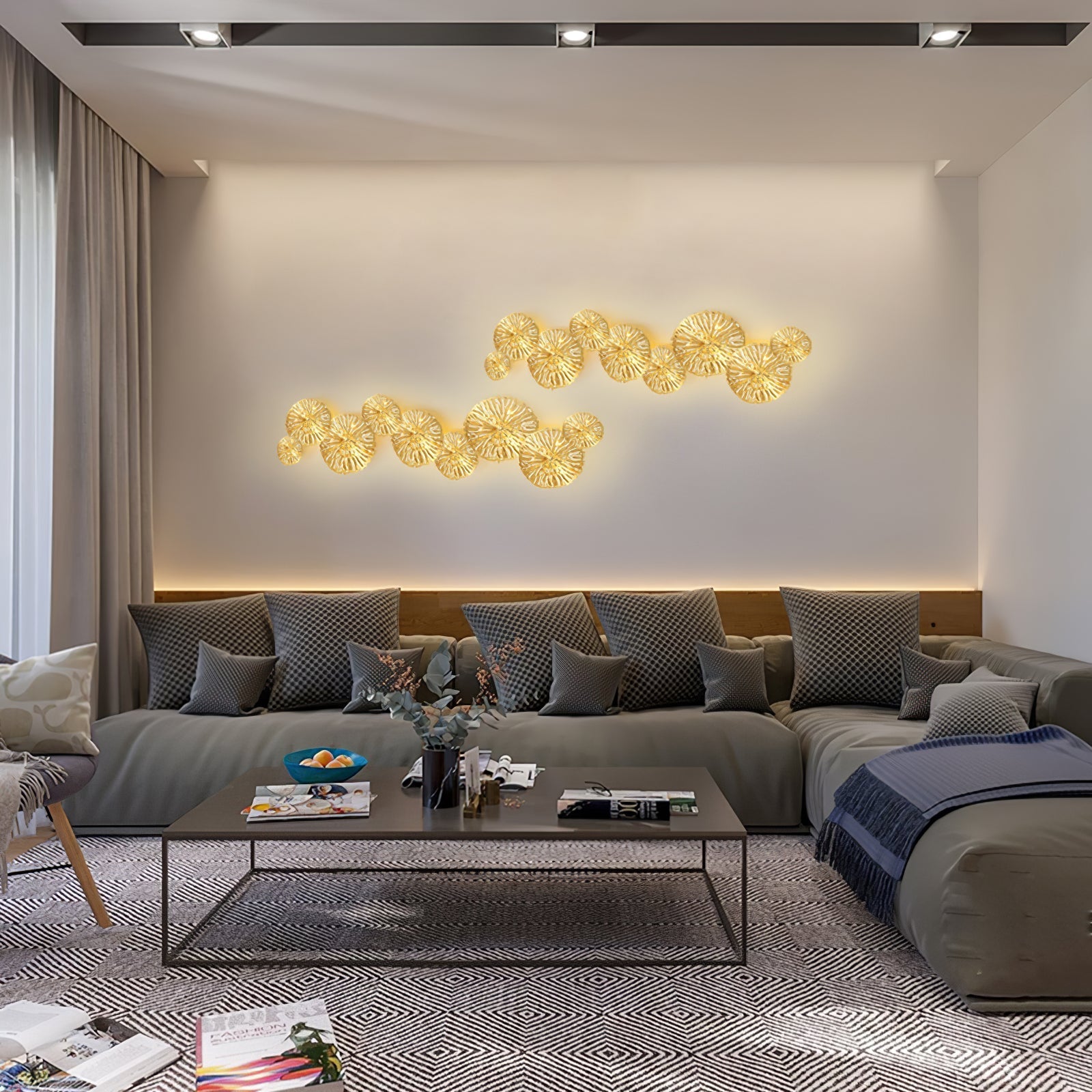 Rylso Wall Lamp Lotus Leaf Brass-Neutral Decor
