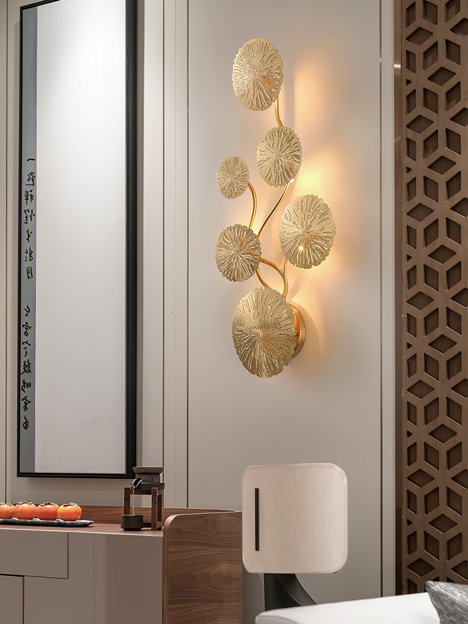 Rylso Wall Lamp Lotus Leaf Brass-Neutral Decor