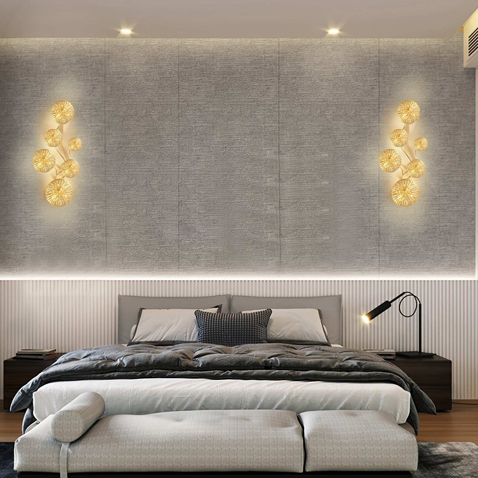 Rylso Wall Lamp Lotus Leaf Brass-Neutral Decor