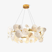 Jorlen Modern Elegance Petal Ceramic Chandelier-Neutral Decor
