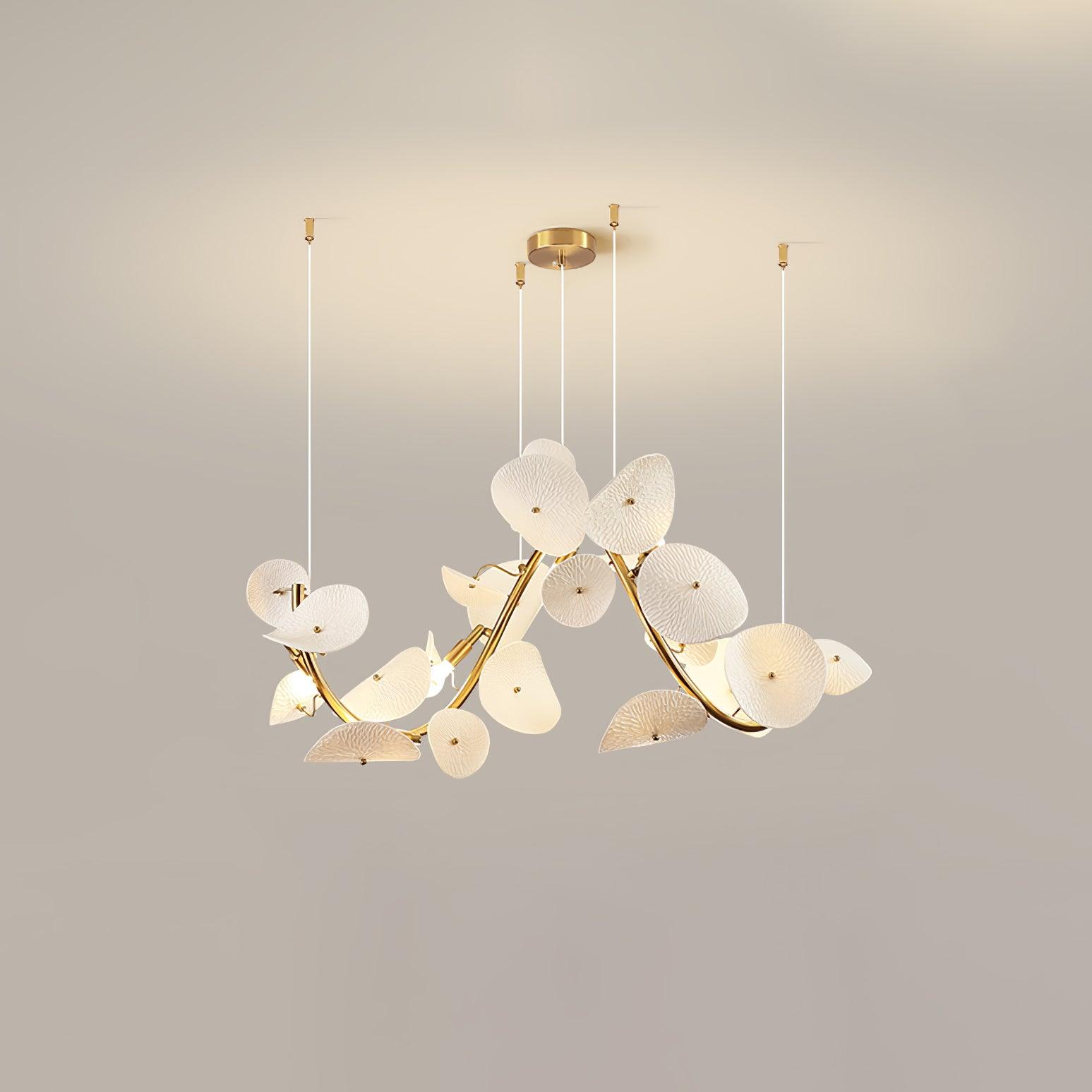 Jorlen Modern Elegance Petal Ceramic Chandelier-Neutral Decor