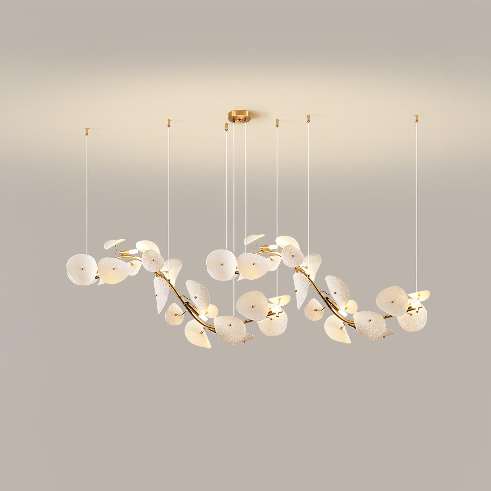 Jorlen Modern Elegance Petal Ceramic Chandelier-Neutral Decor