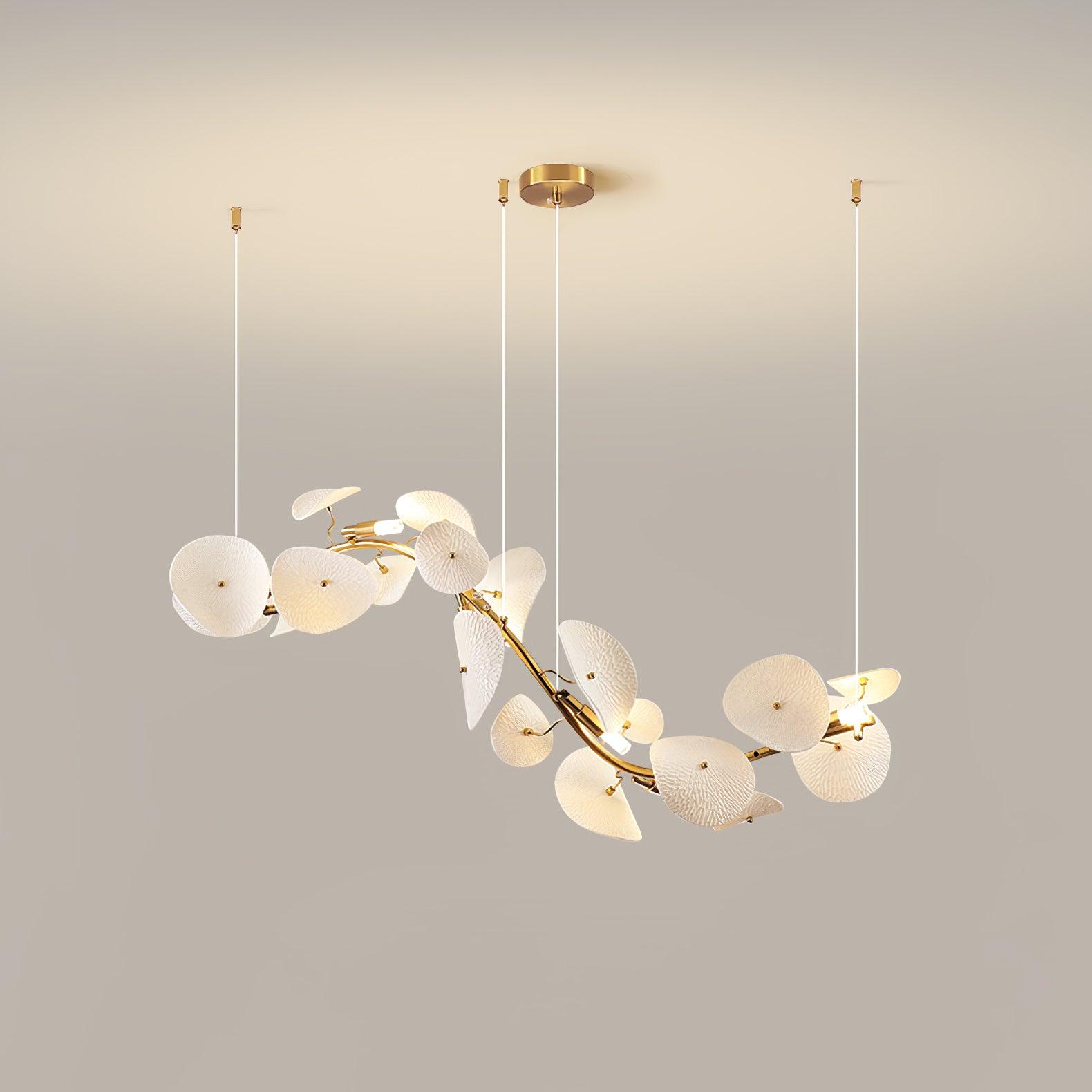 Jorlen Modern Elegance Petal Ceramic Chandelier-Neutral Decor