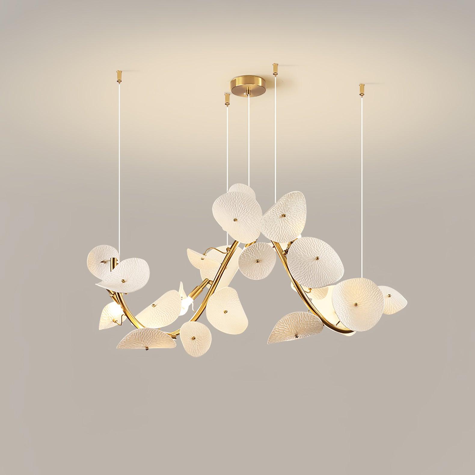 Jorlen Modern Elegance Petal Ceramic Chandelier-Neutral Decor