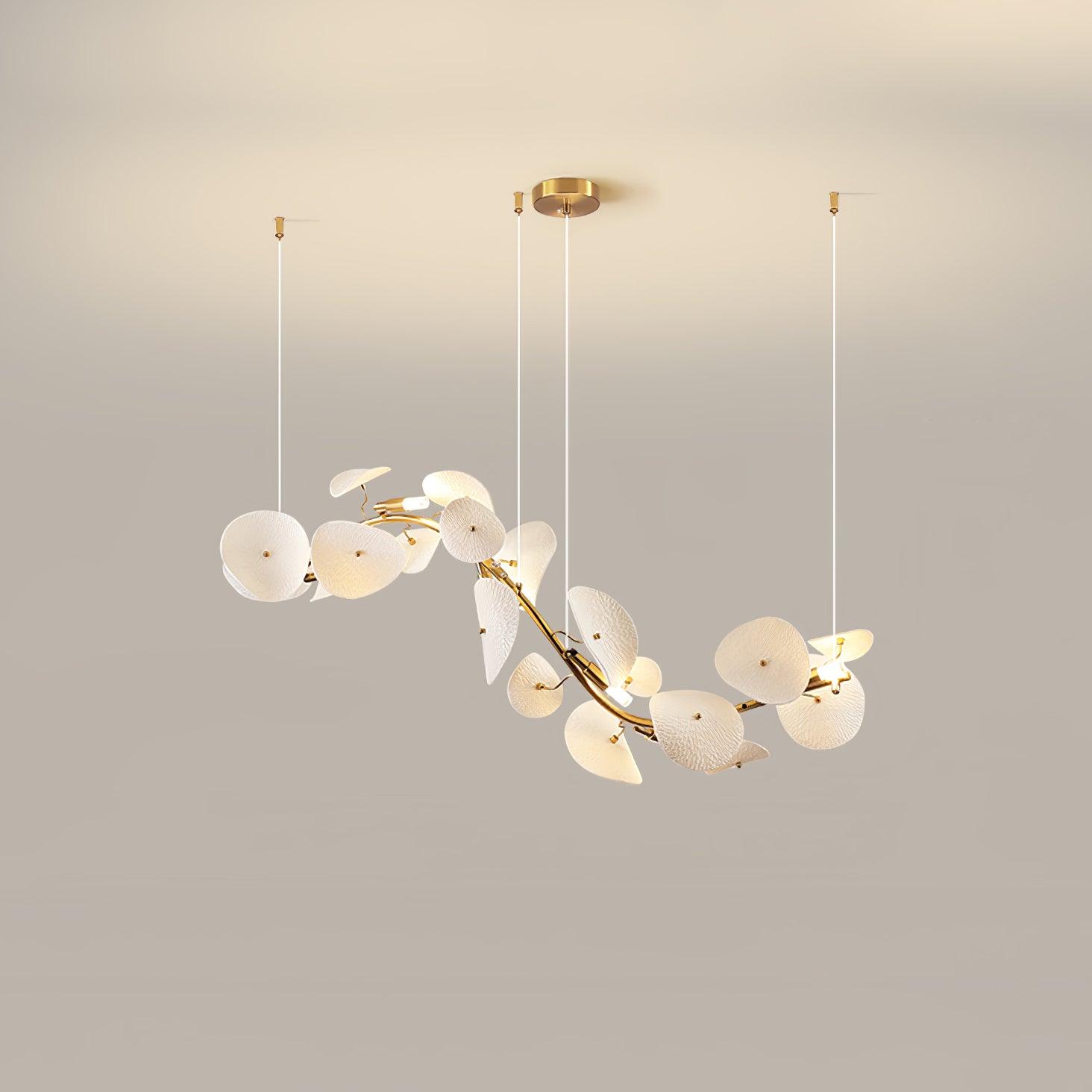 Jorlen Modern Elegance Petal Ceramic Chandelier-Neutral Decor