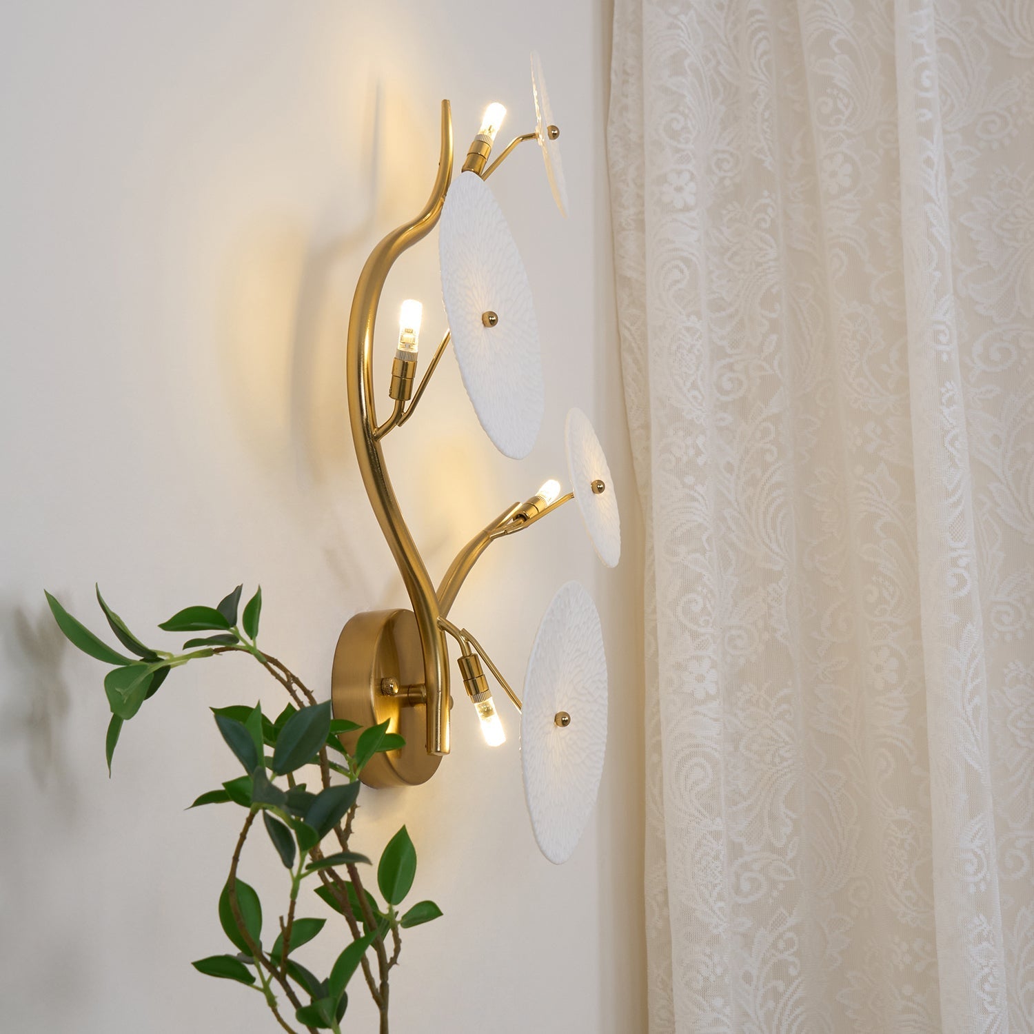 Jesse Elegance Nordic Art Petal Wall Lamp-Neutral Decor