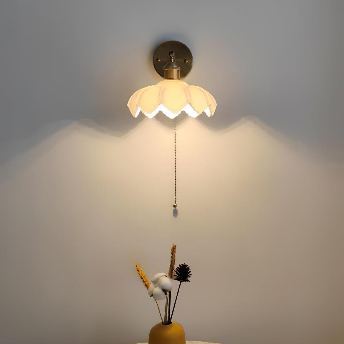 Lotus Nordic Art Rotatable Glass Wall Lamp-Neutral Decor