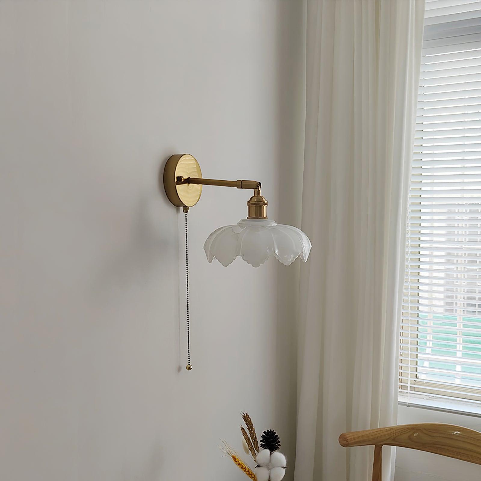 Lotus Nordic Art Rotatable Glass Wall Lamp-Neutral Decor