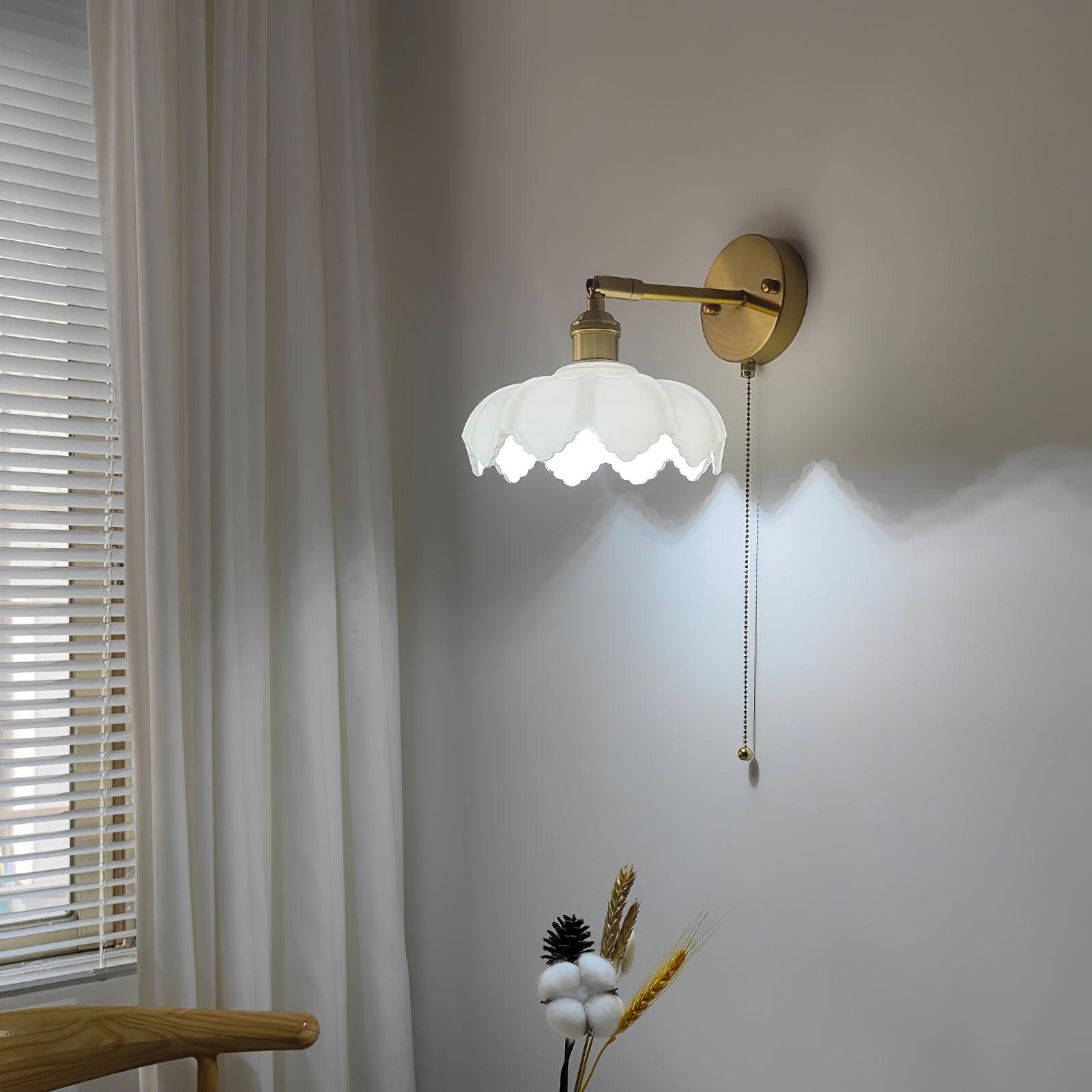 Lotus Nordic Art Rotatable Glass Wall Lamp-Neutral Decor