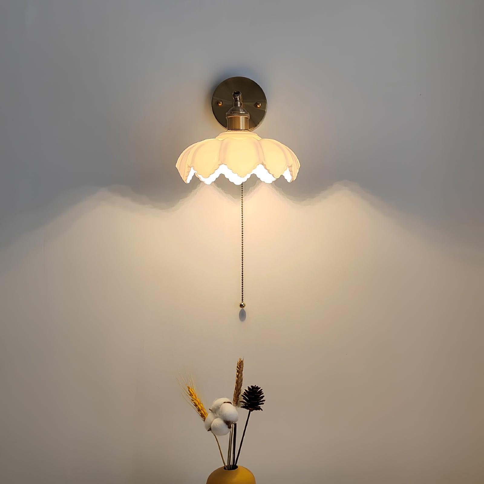 Lotus Nordic Art Rotatable Glass Wall Lamp-Neutral Decor