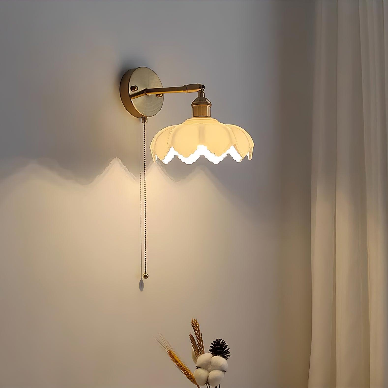 Lotus Nordic Art Rotatable Glass Wall Lamp-Neutral Decor