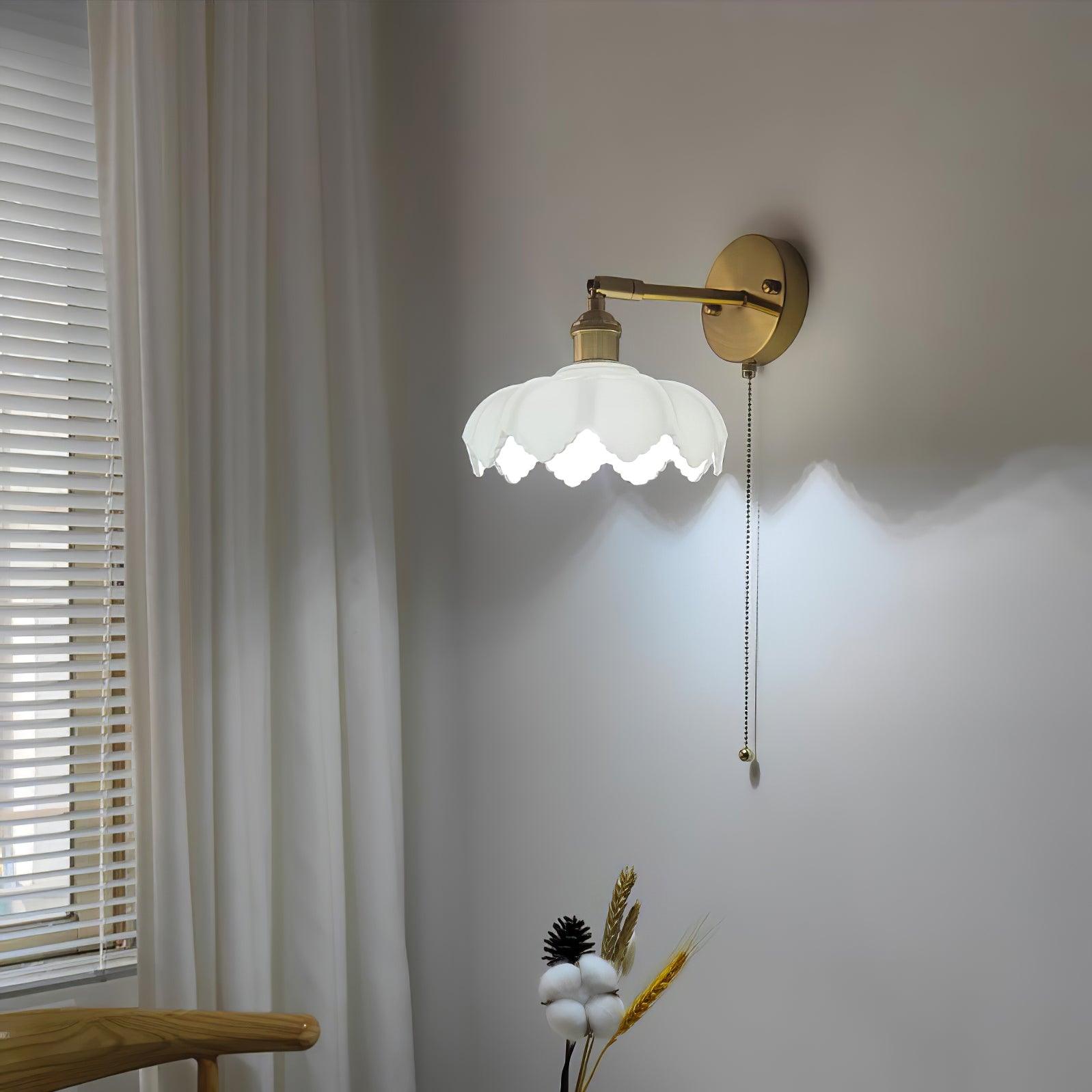 Lotus Nordic Art Rotatable Glass Wall Lamp-Neutral Decor