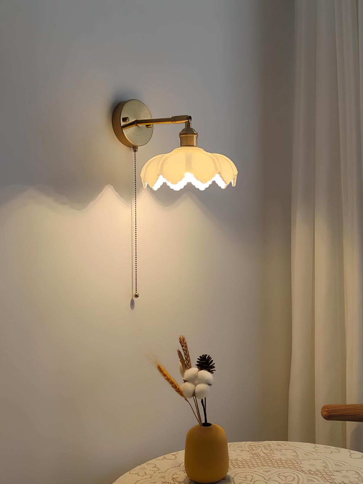 Lotus Nordic Art Rotatable Glass Wall Lamp-Neutral Decor