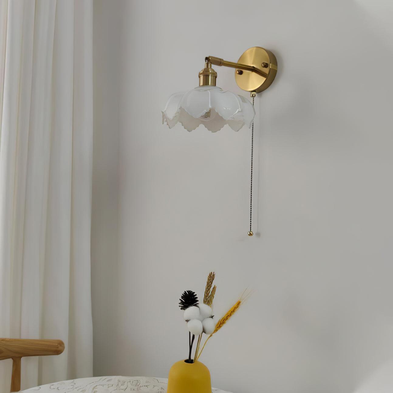 Lotus Nordic Art Rotatable Glass Wall Lamp-Neutral Decor
