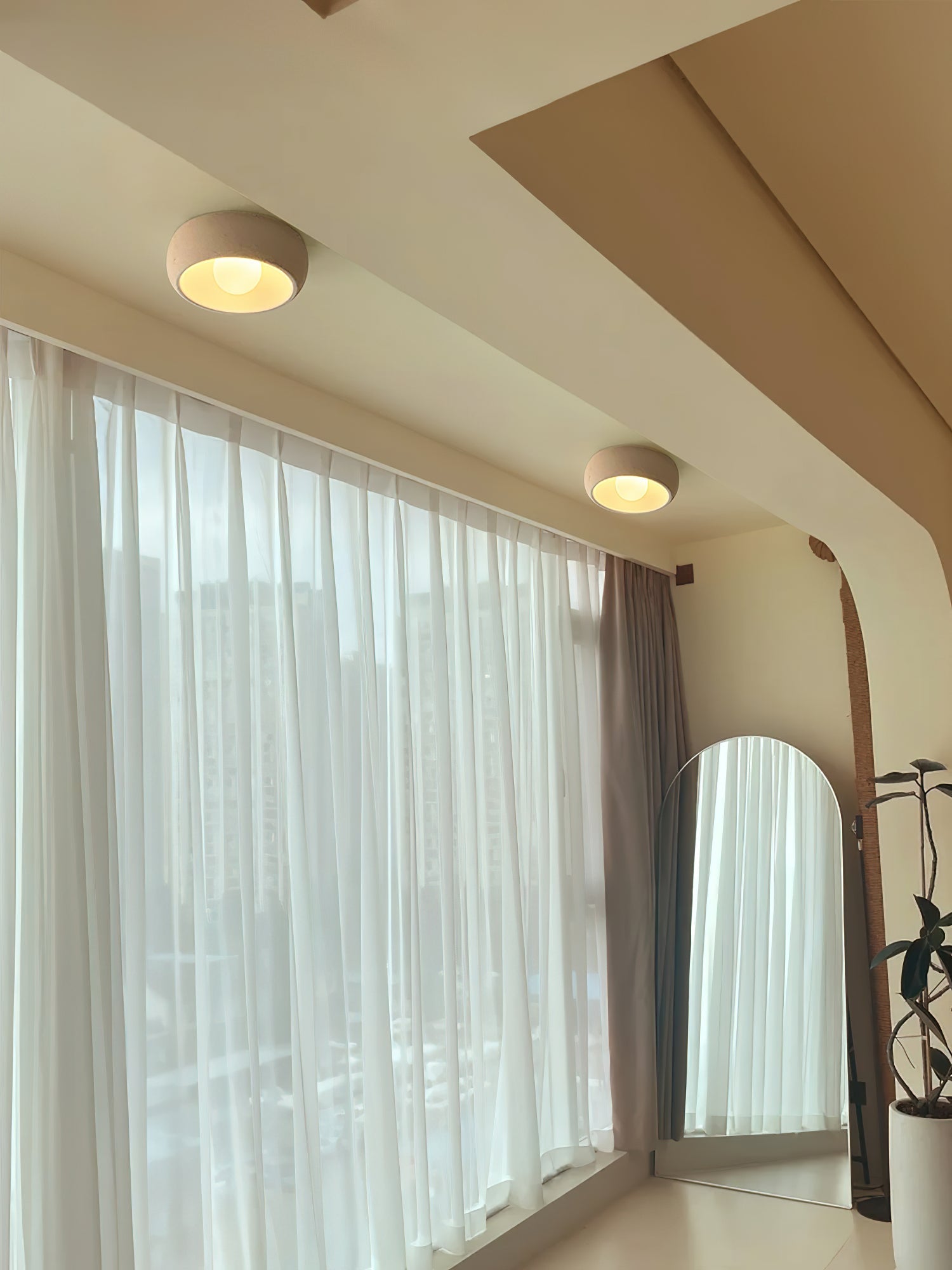 Talemu Modern Minimalist Round Glass Ceiling Light-Neutral Decor