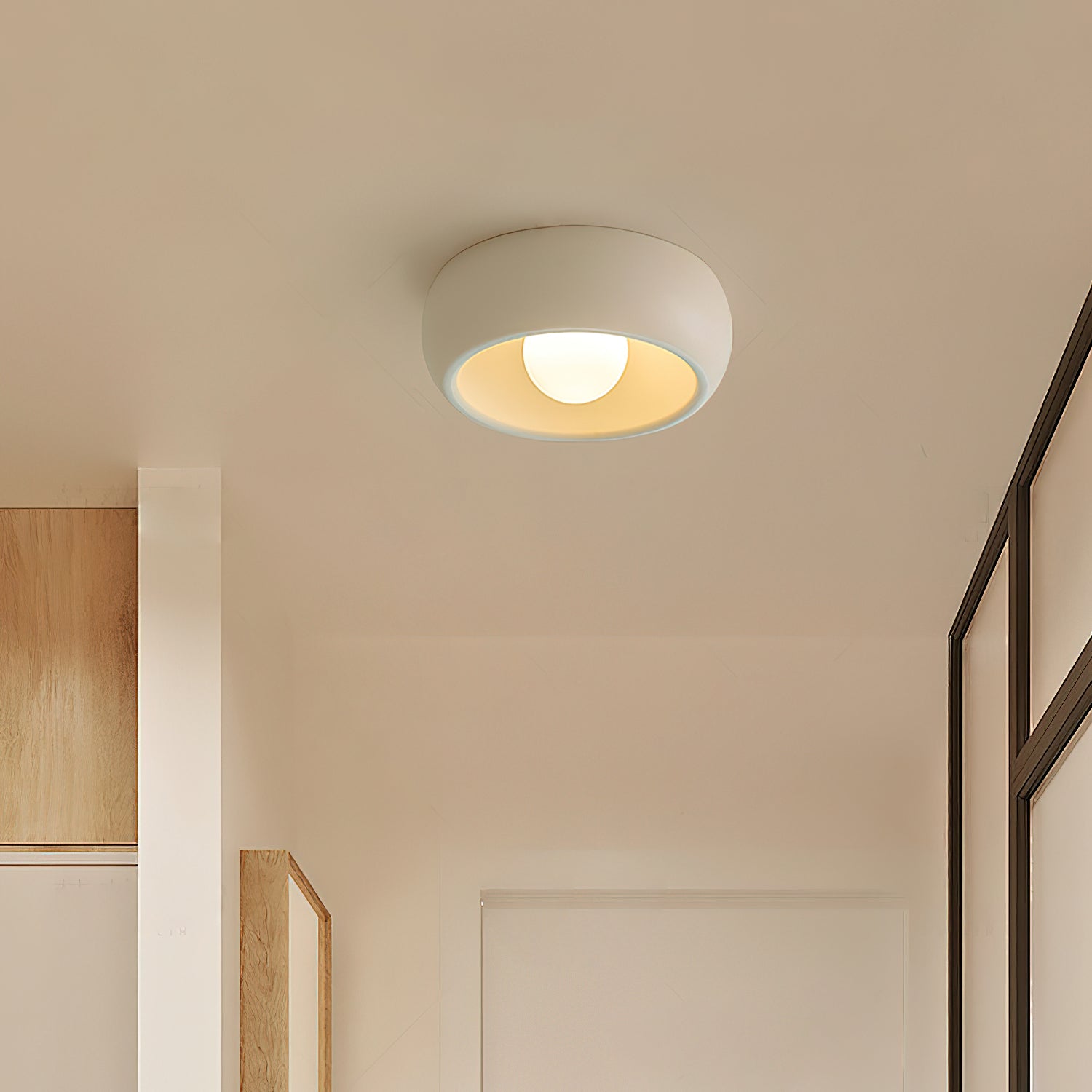 Talemu Modern Minimalist Round Glass Ceiling Light-Neutral Decor