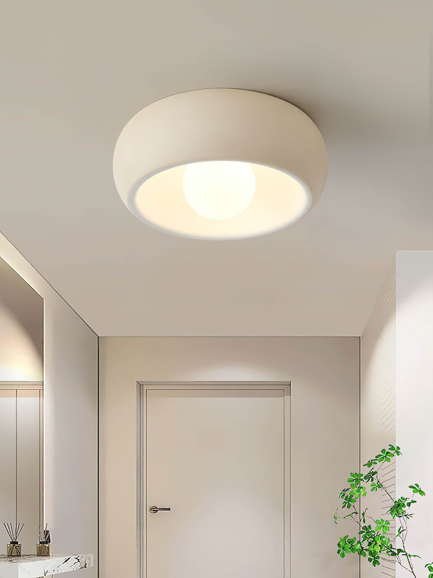 Talemu Modern Minimalist Round Glass Ceiling Light-Neutral Decor