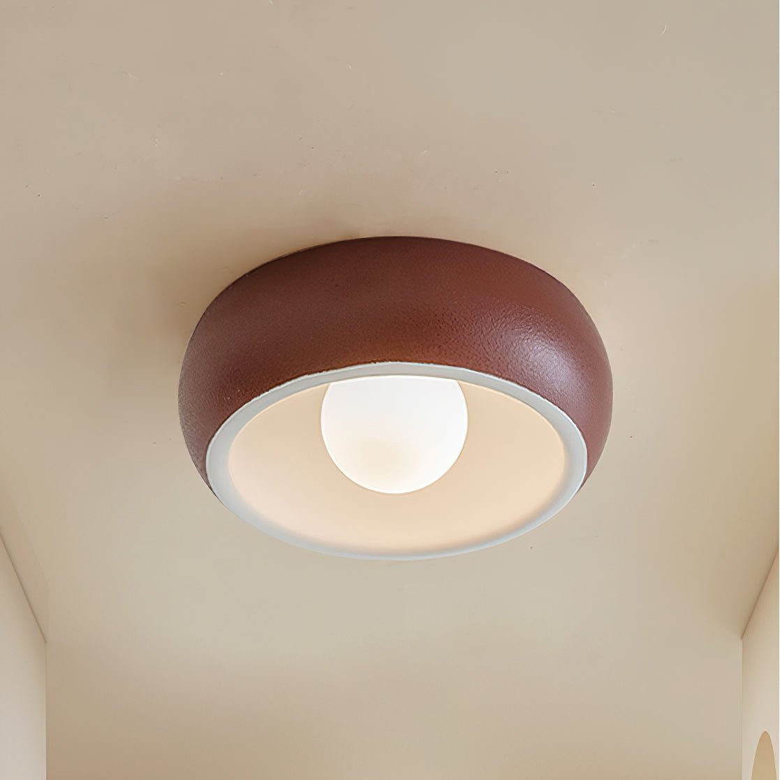 Talemu Modern Minimalist Round Glass Ceiling Light-Neutral Decor