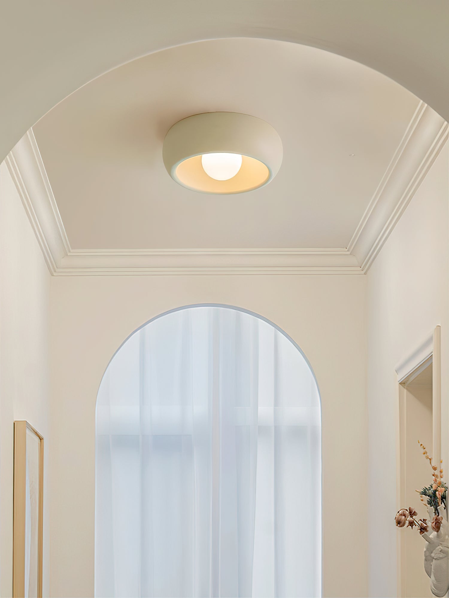 Talemu Modern Minimalist Round Glass Ceiling Light-Neutral Decor